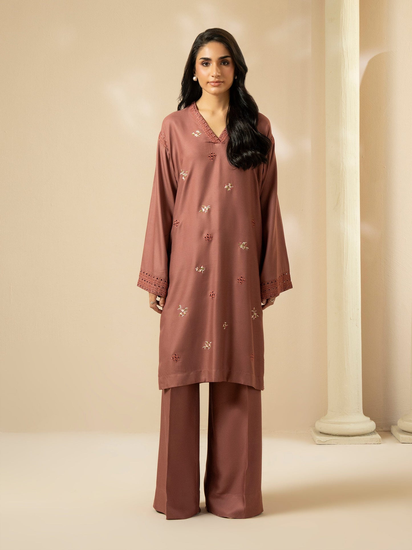 2 Piece Crepe Suit-Embroidered (Pret)