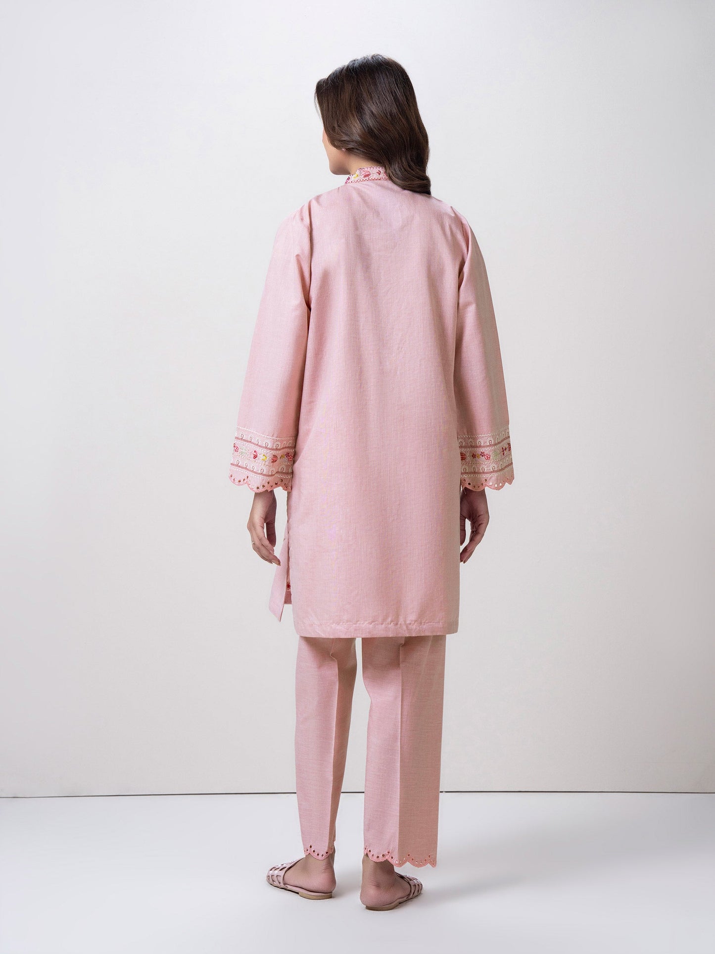 2 Piece Yarn Dyed Suit-Embroidered  (Pret)