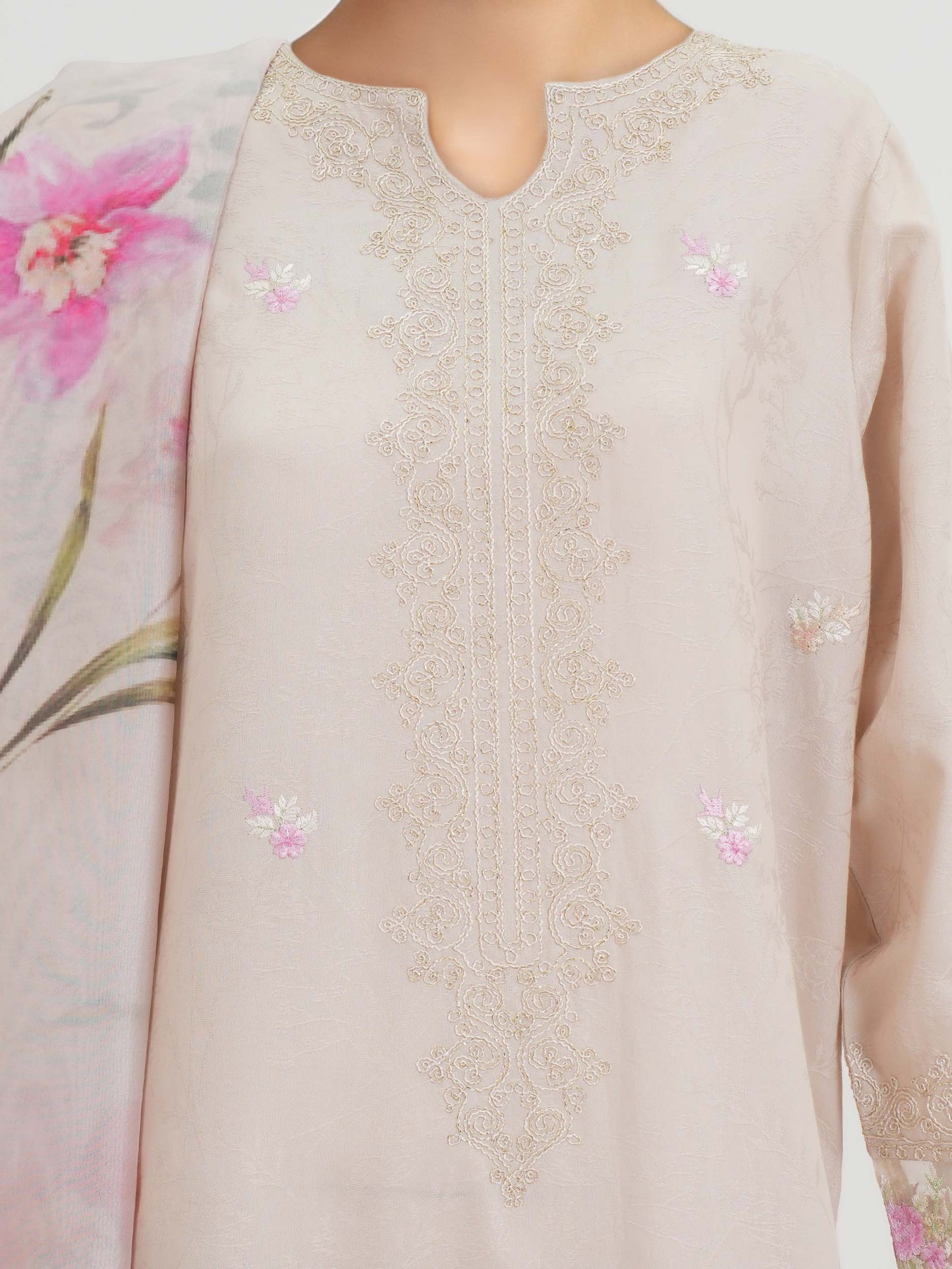 3 Piece Yarn Dyed Suit- Embroidered (Pret)