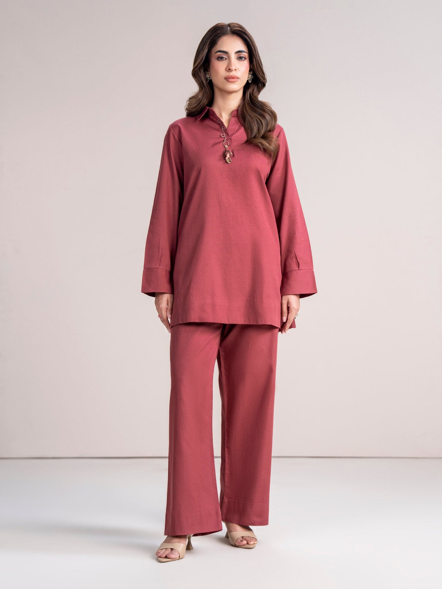 Self Jacquard Co-ord Set