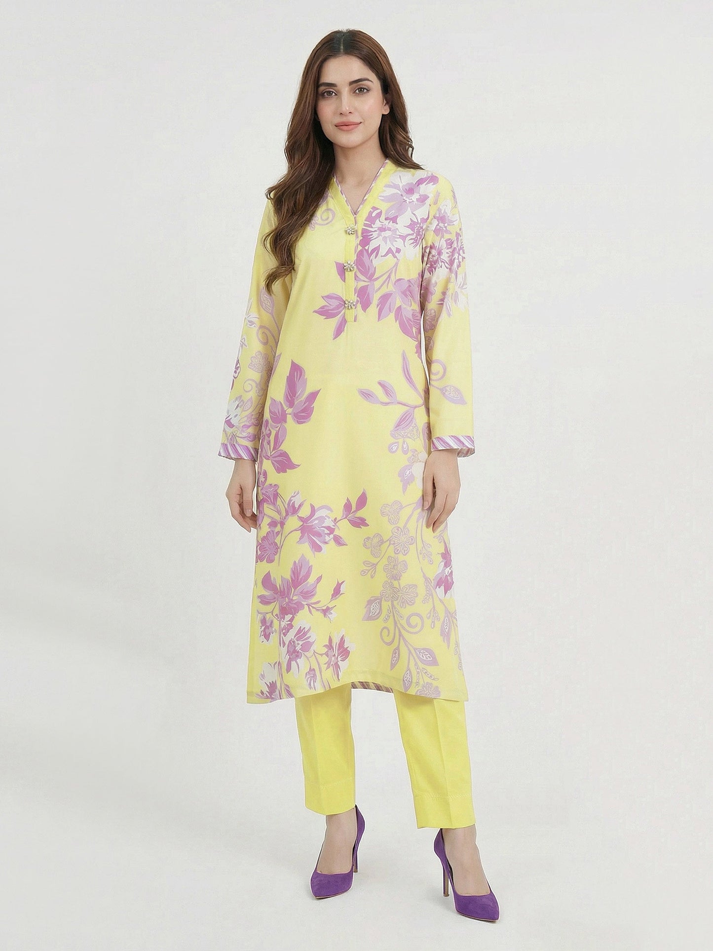 2 Piece Silk Suit-Embellished (Pret)