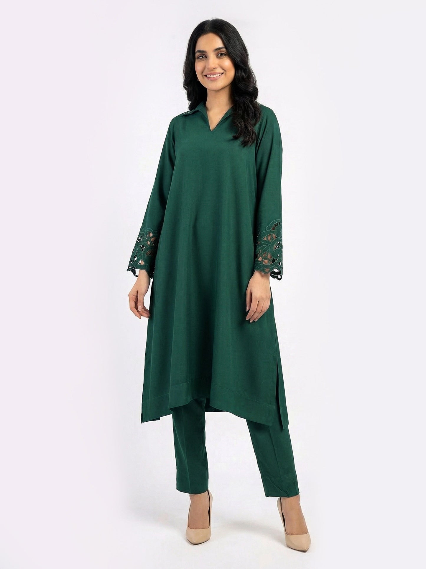 2 Piece Silk Suit- Embroidered (Pret)