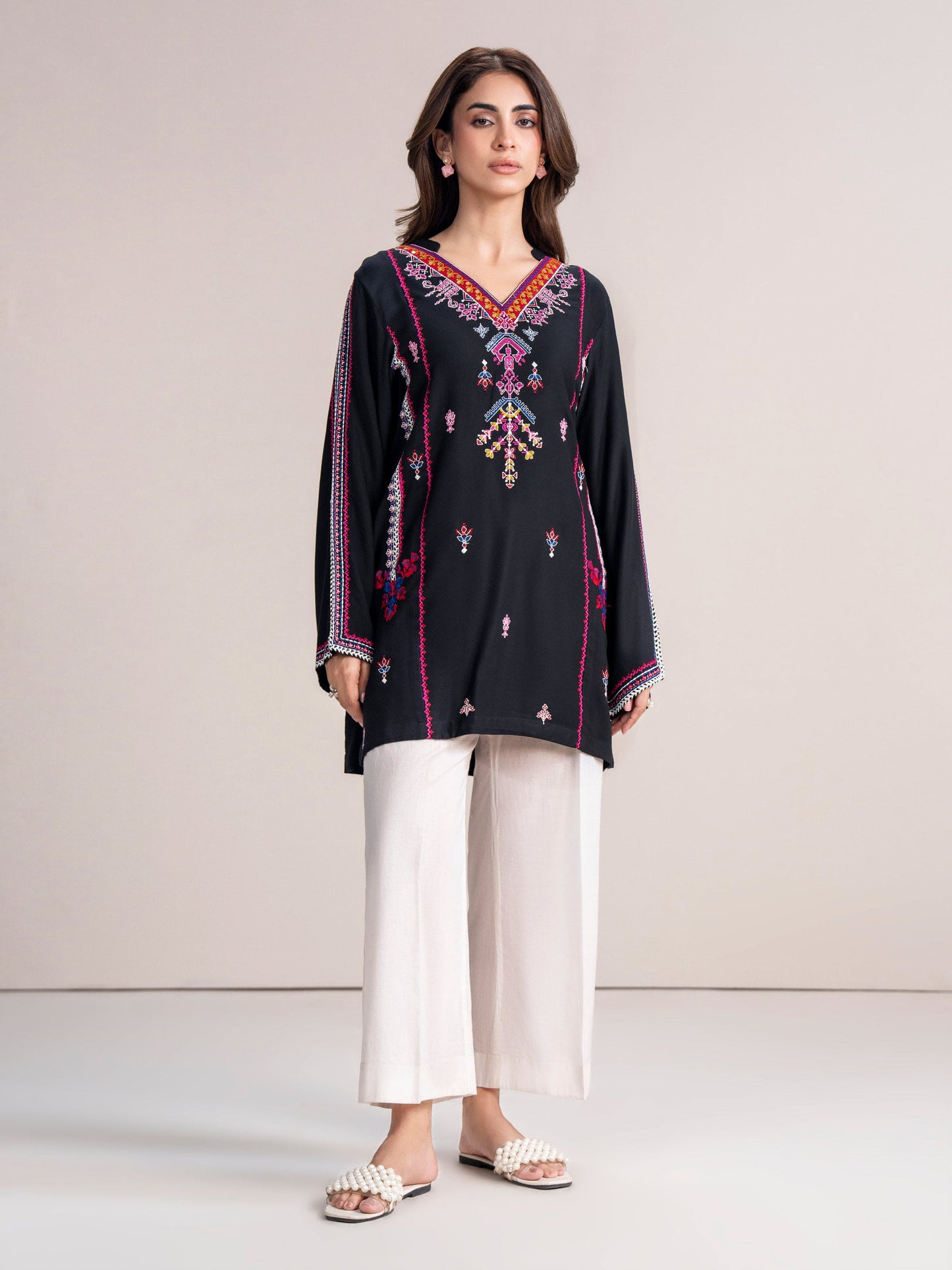 Stone Kurti-Embroidered (Pret)