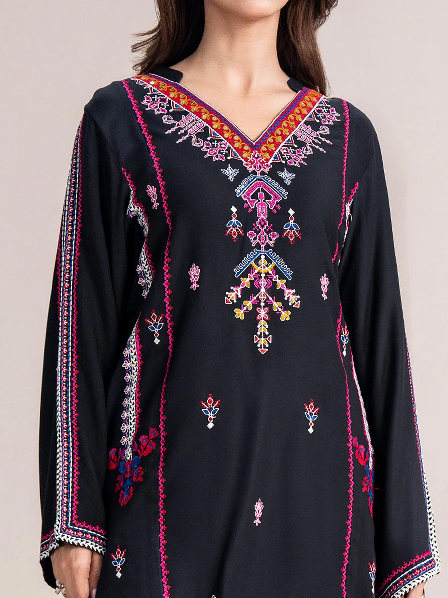Stone Kurti-Embroidered (Pret)