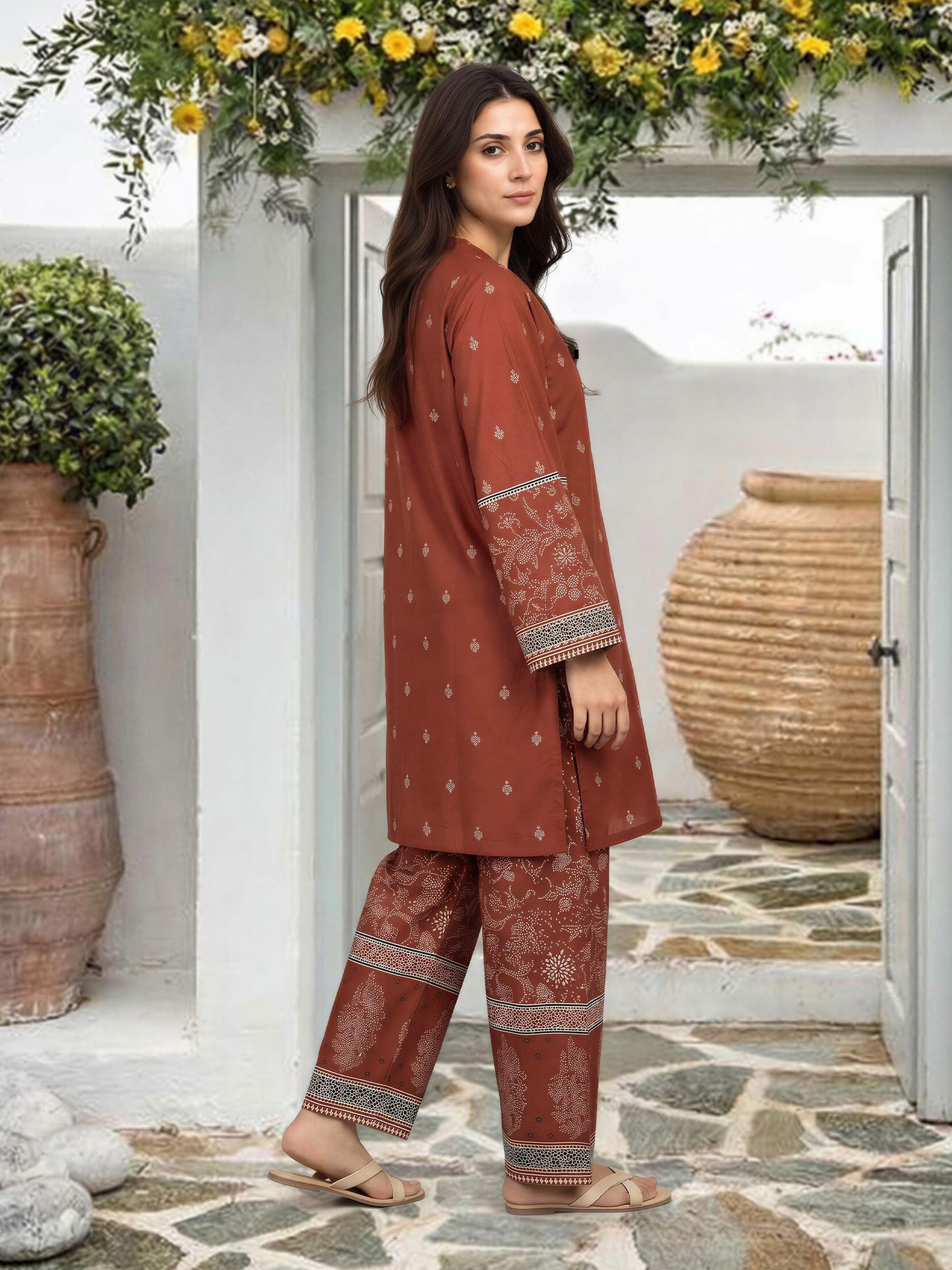Lawn Co-ord set- Embroidered