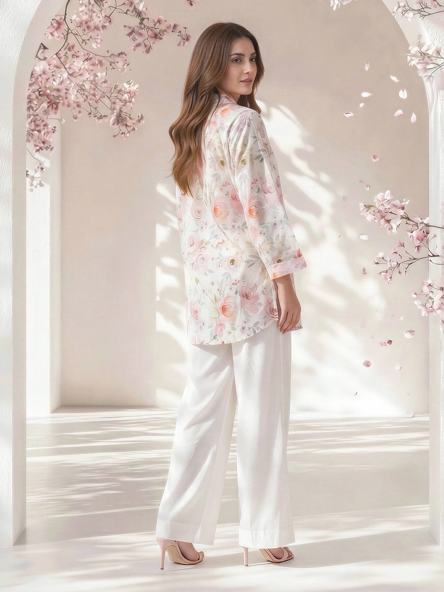 Lawn Slub Kurti- Embroidered (Pret)