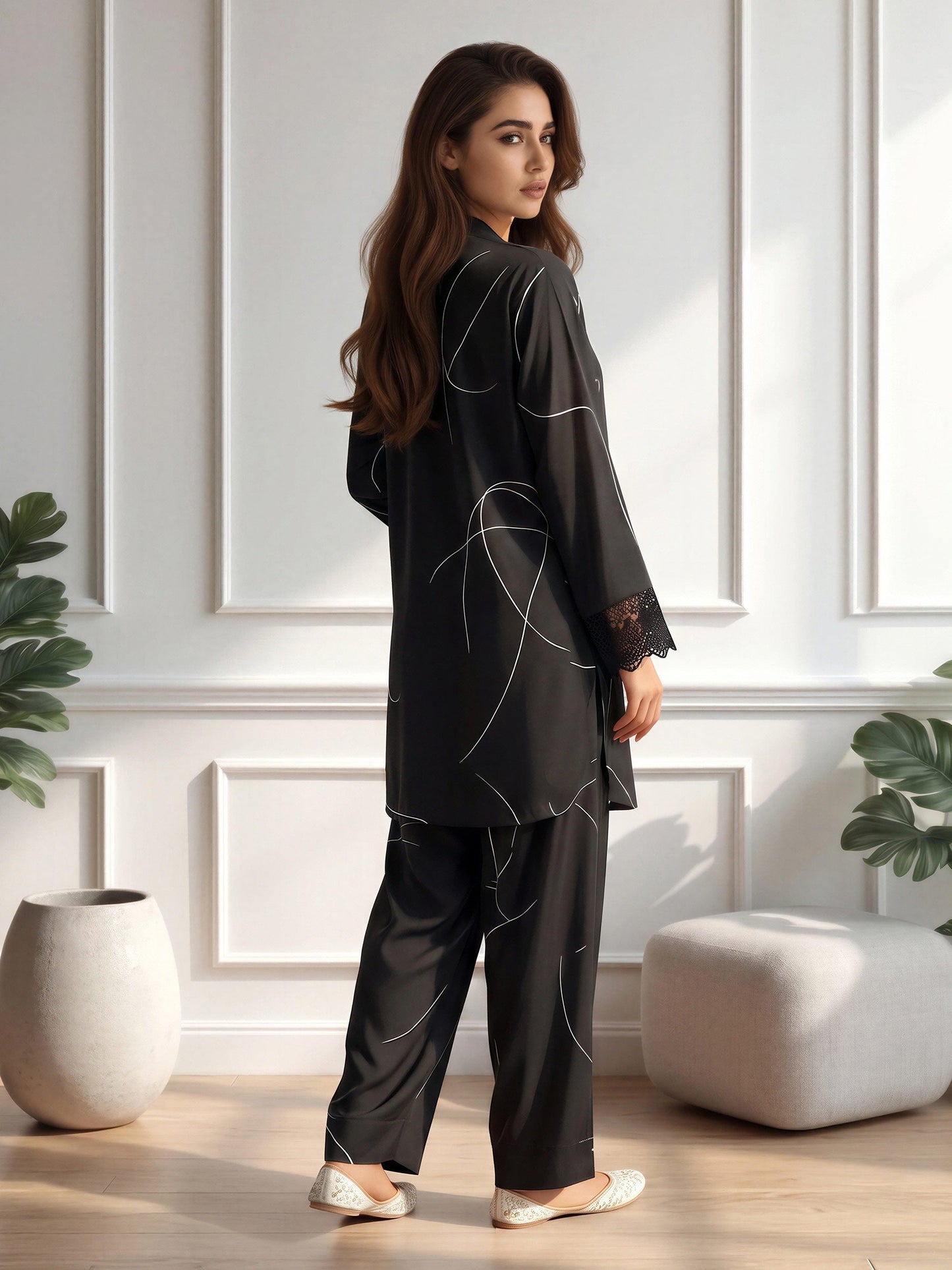 Silk Co-ord Set -Embroidered
