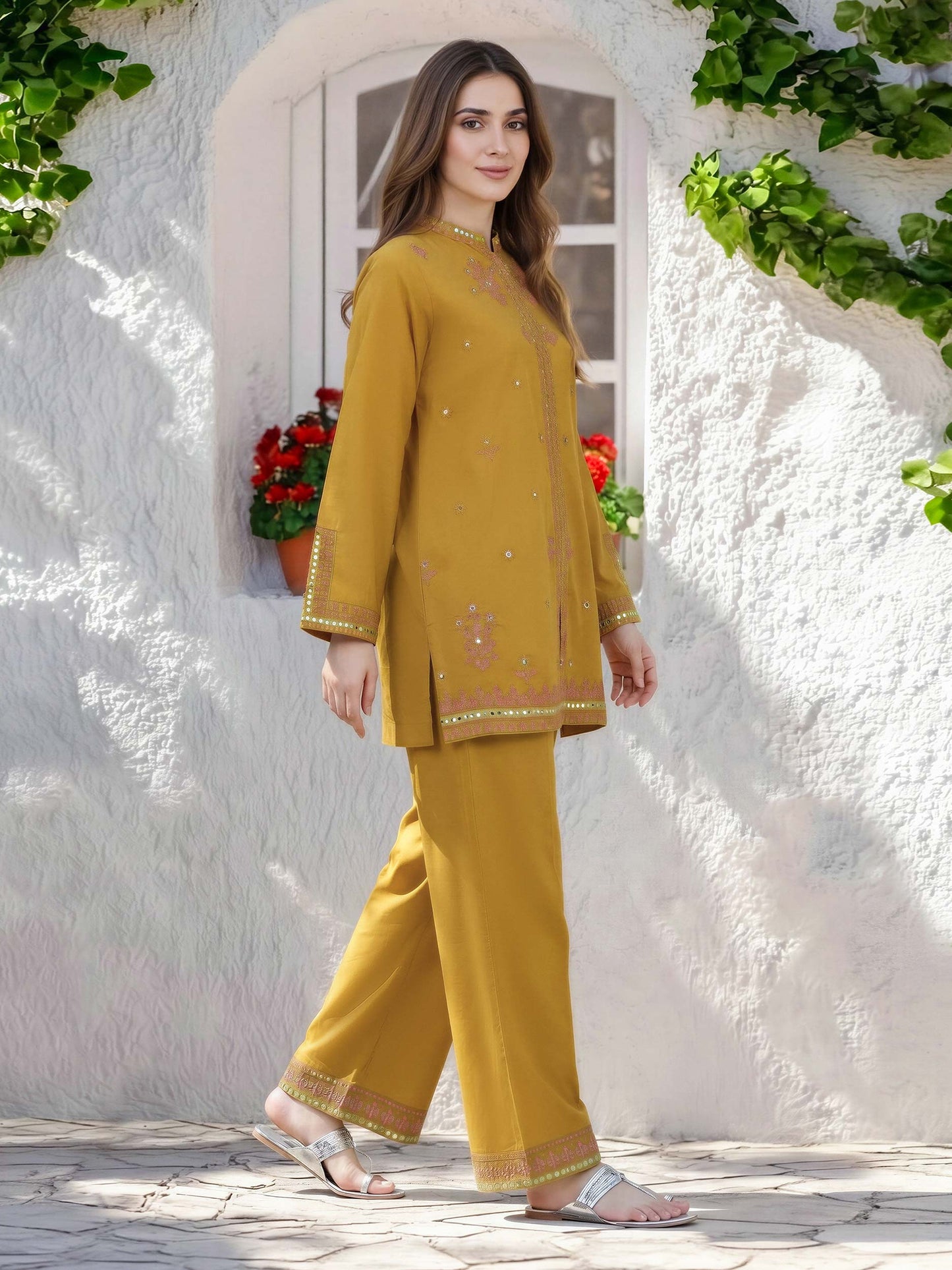 Lawn Co-ord Set- Embroidered