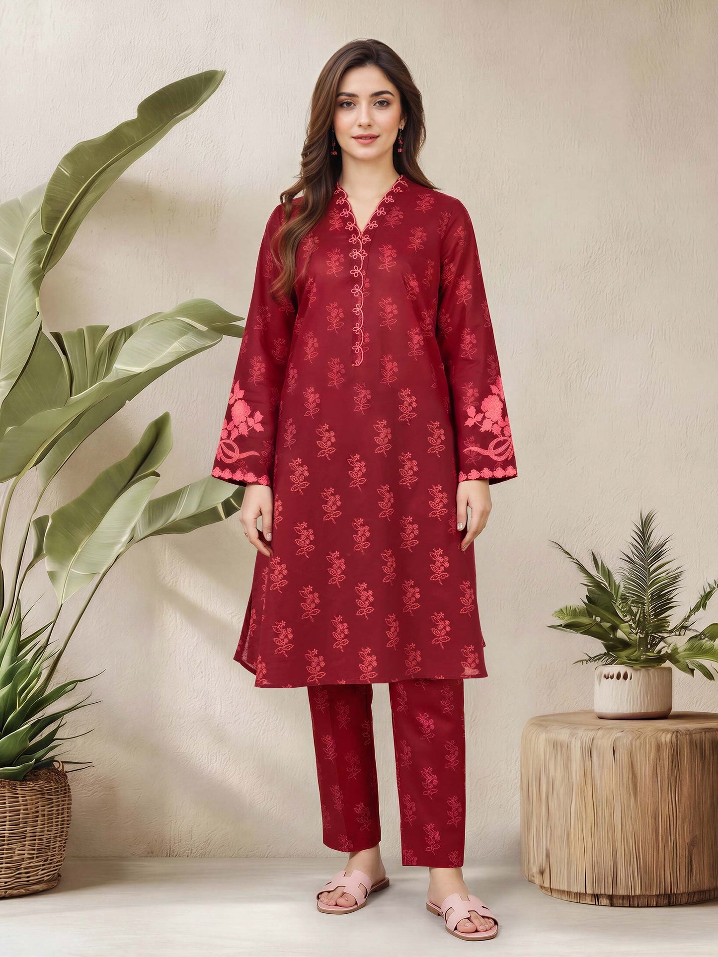 2 Piece Lawn Suit- Embroidered (Pret)