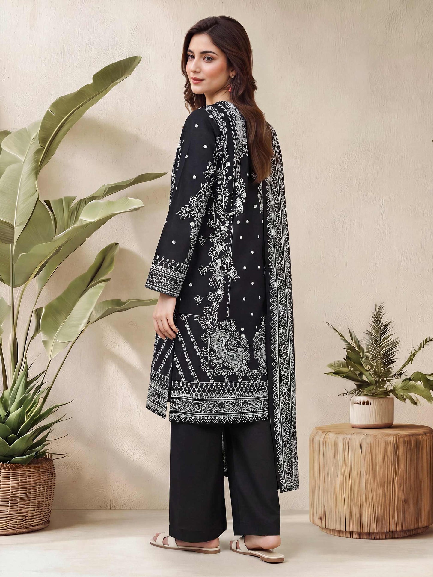 2 Piece Lawn Slub Suit (Pret)
