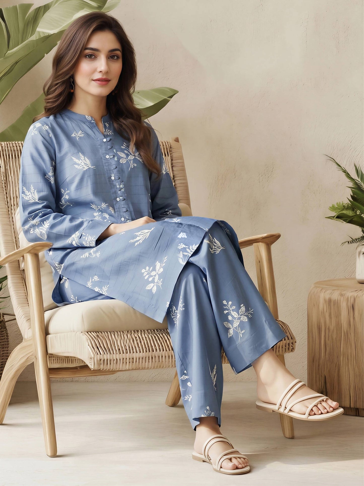2 Piece Lawn Texture Suit (Pret)