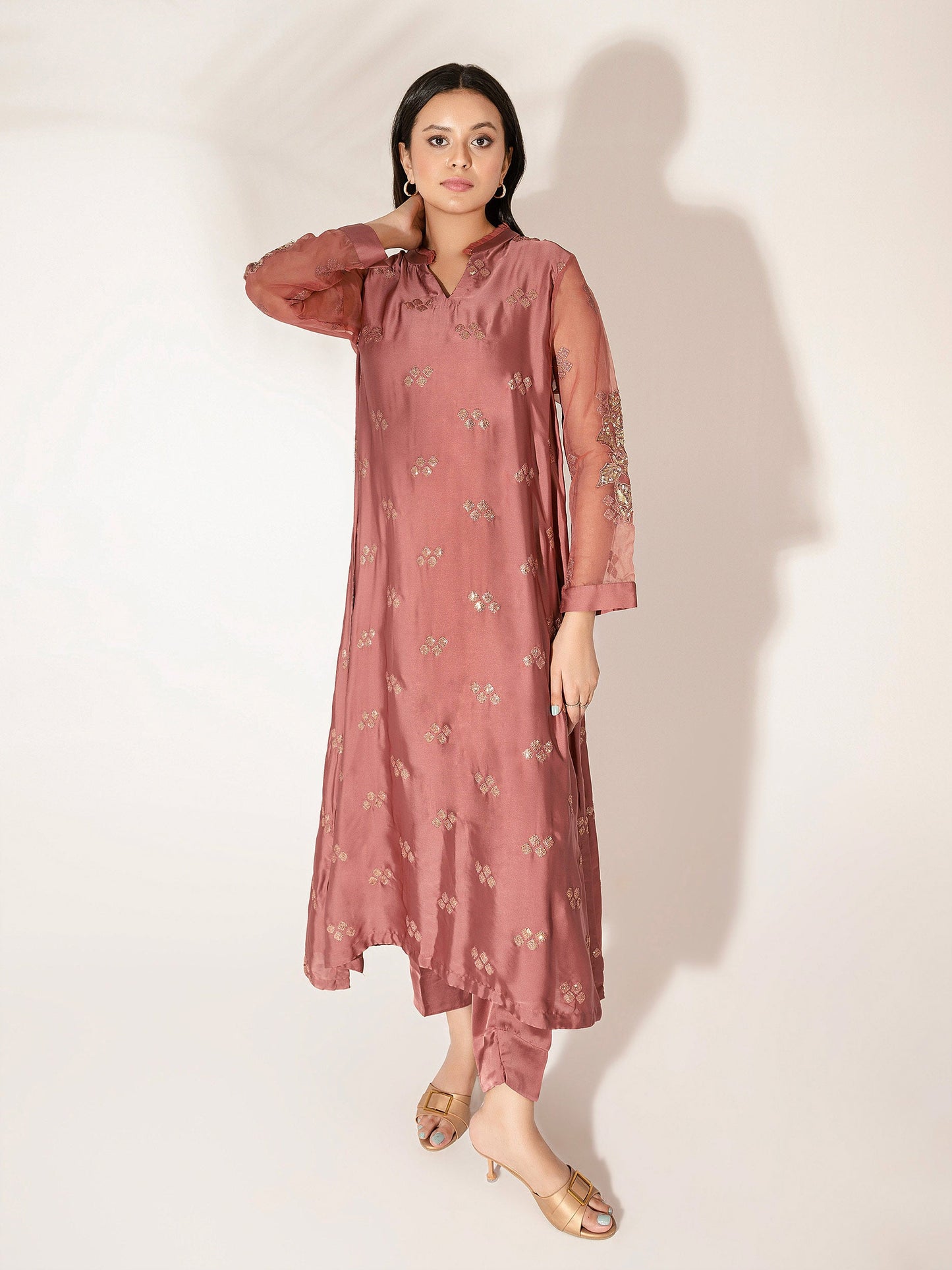 2 Piece Silk Suit-Embroidered (Pret)