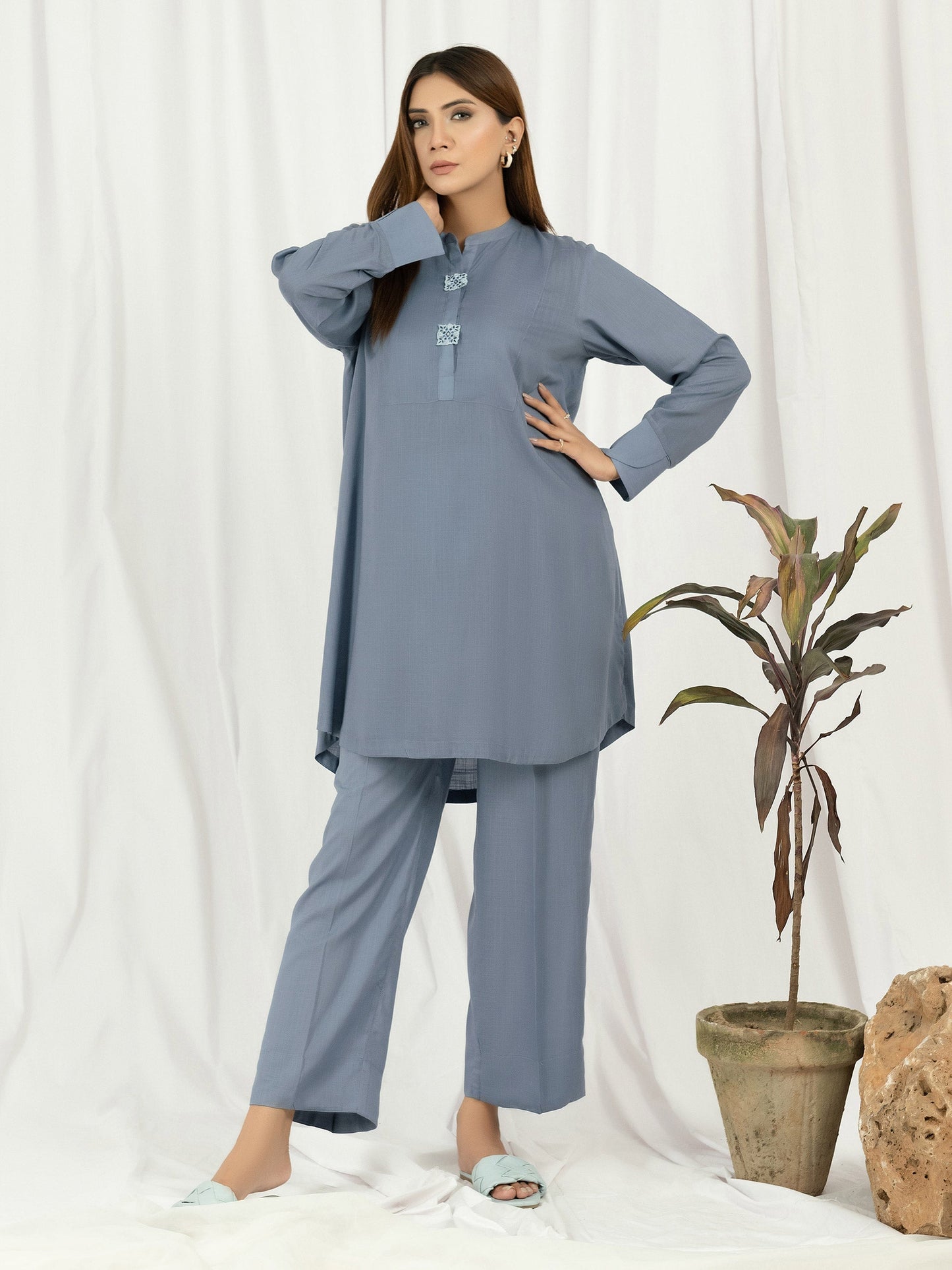 2 Piece Viscose Suit-Dyed (Pret)