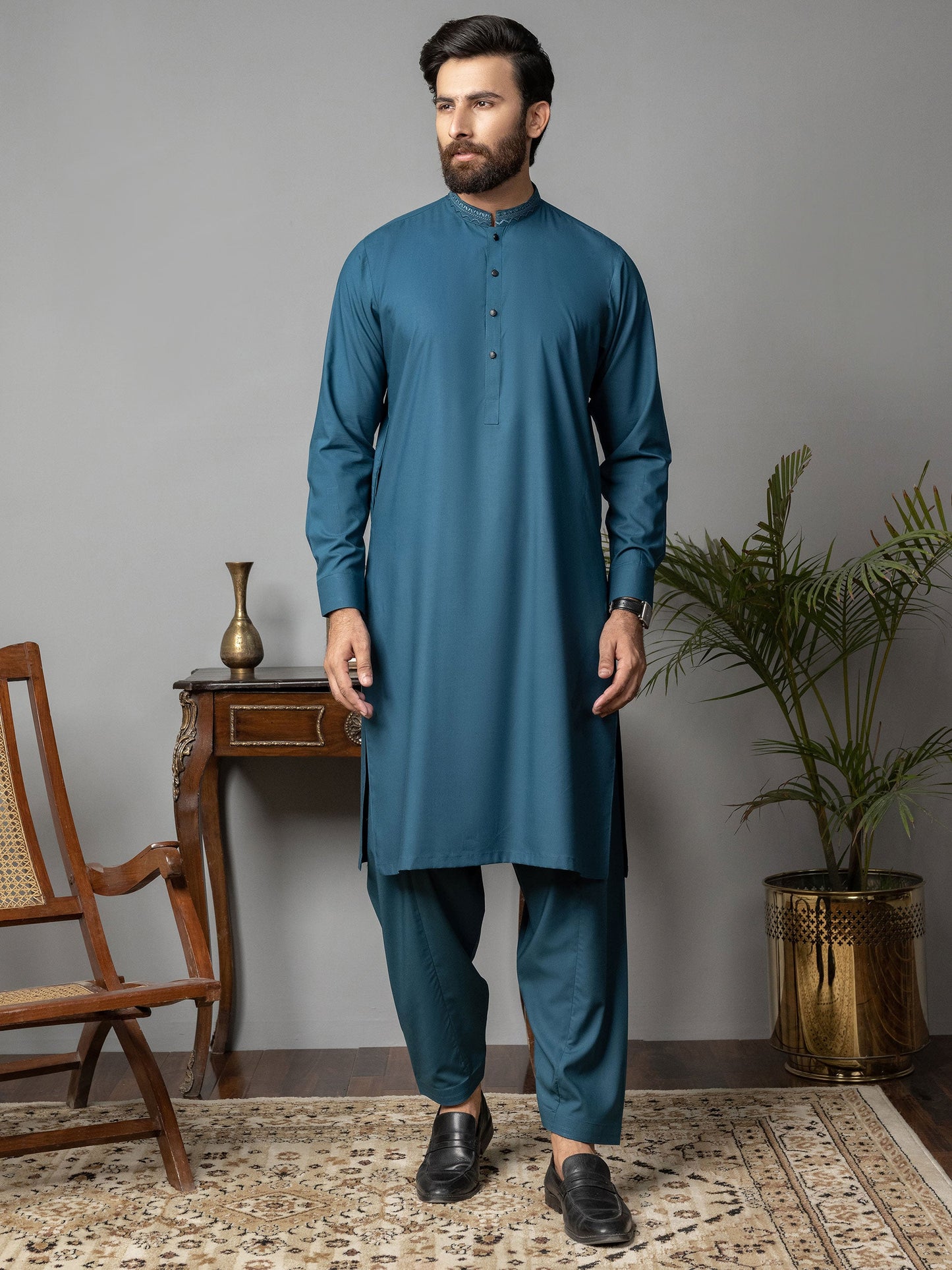 Wash and Wear Suit-Embroidered