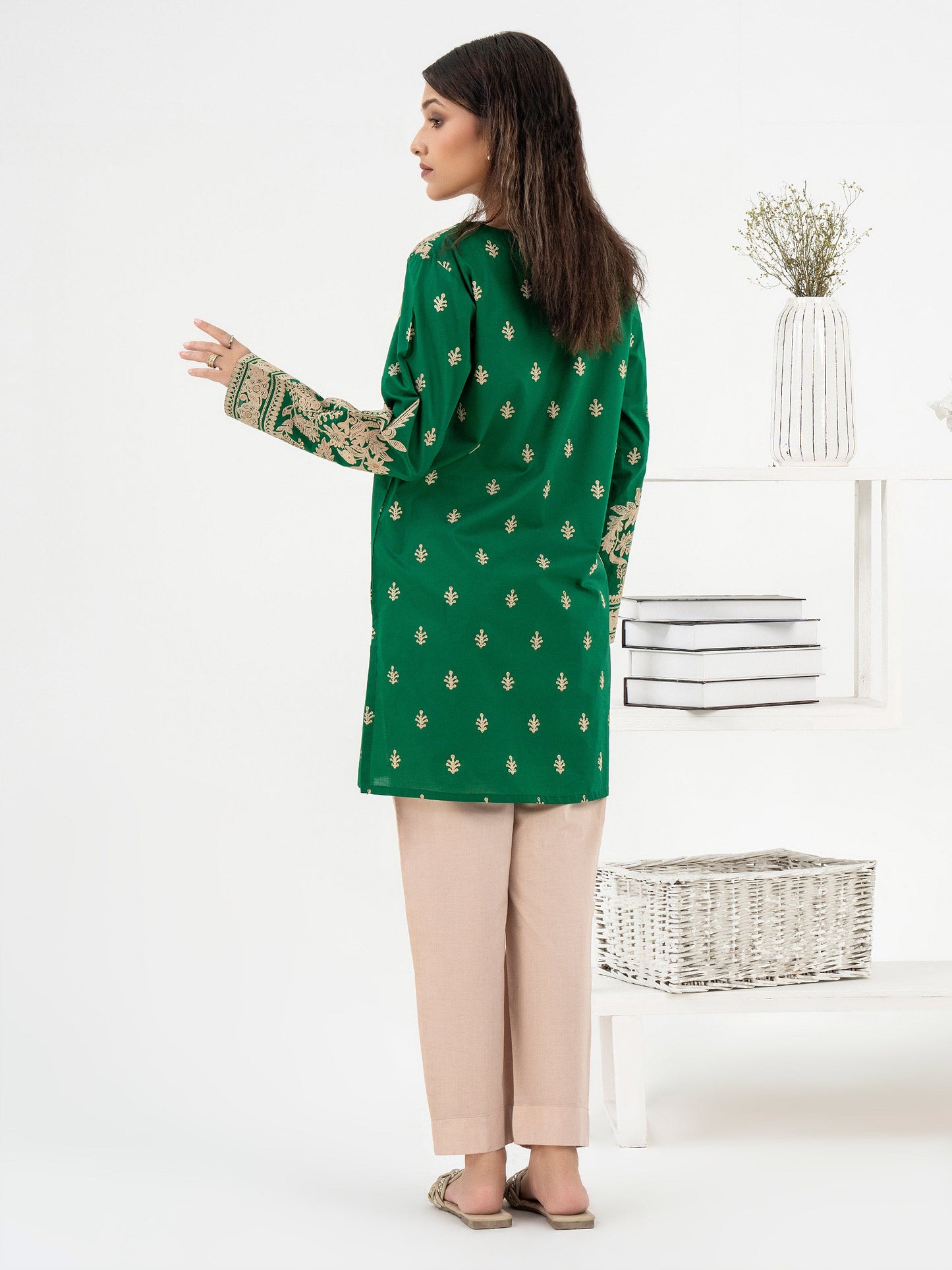 Cambric Kurti-Paste Print (Pret)