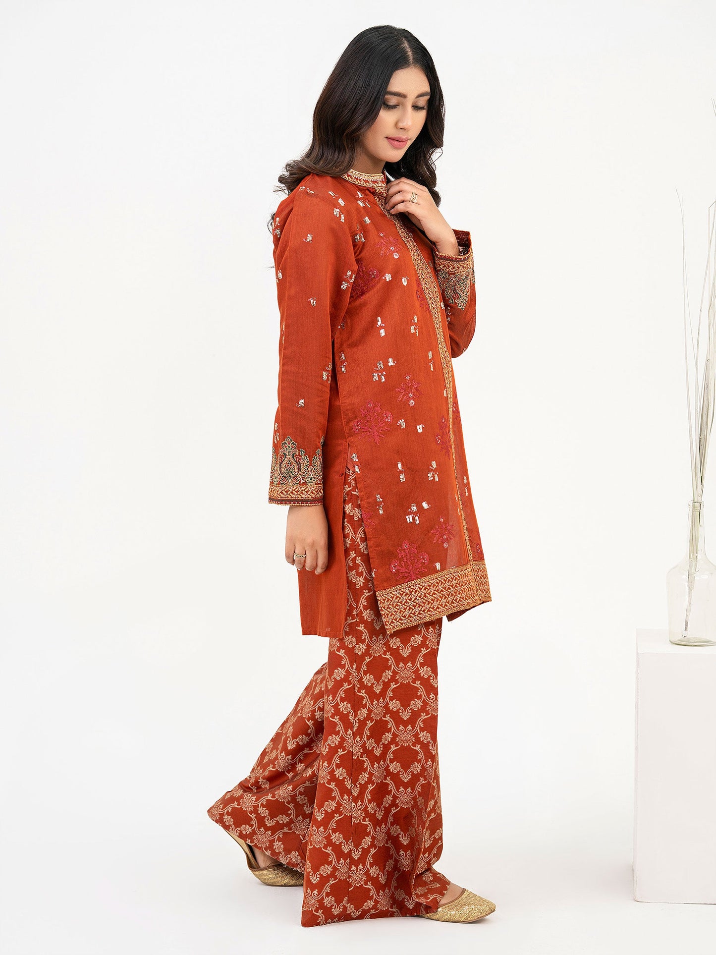 2 Piece Net Suit-Embroidered (Pret)