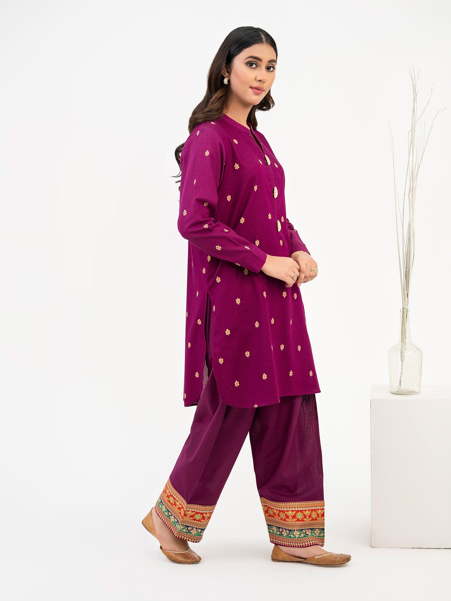 2 Piece Khaddar Suit-Paste Print (Pret)