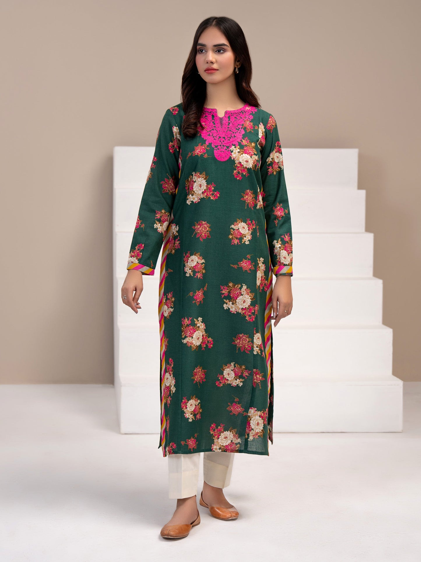 Khaddar Shirt-Embroidered (Pret)