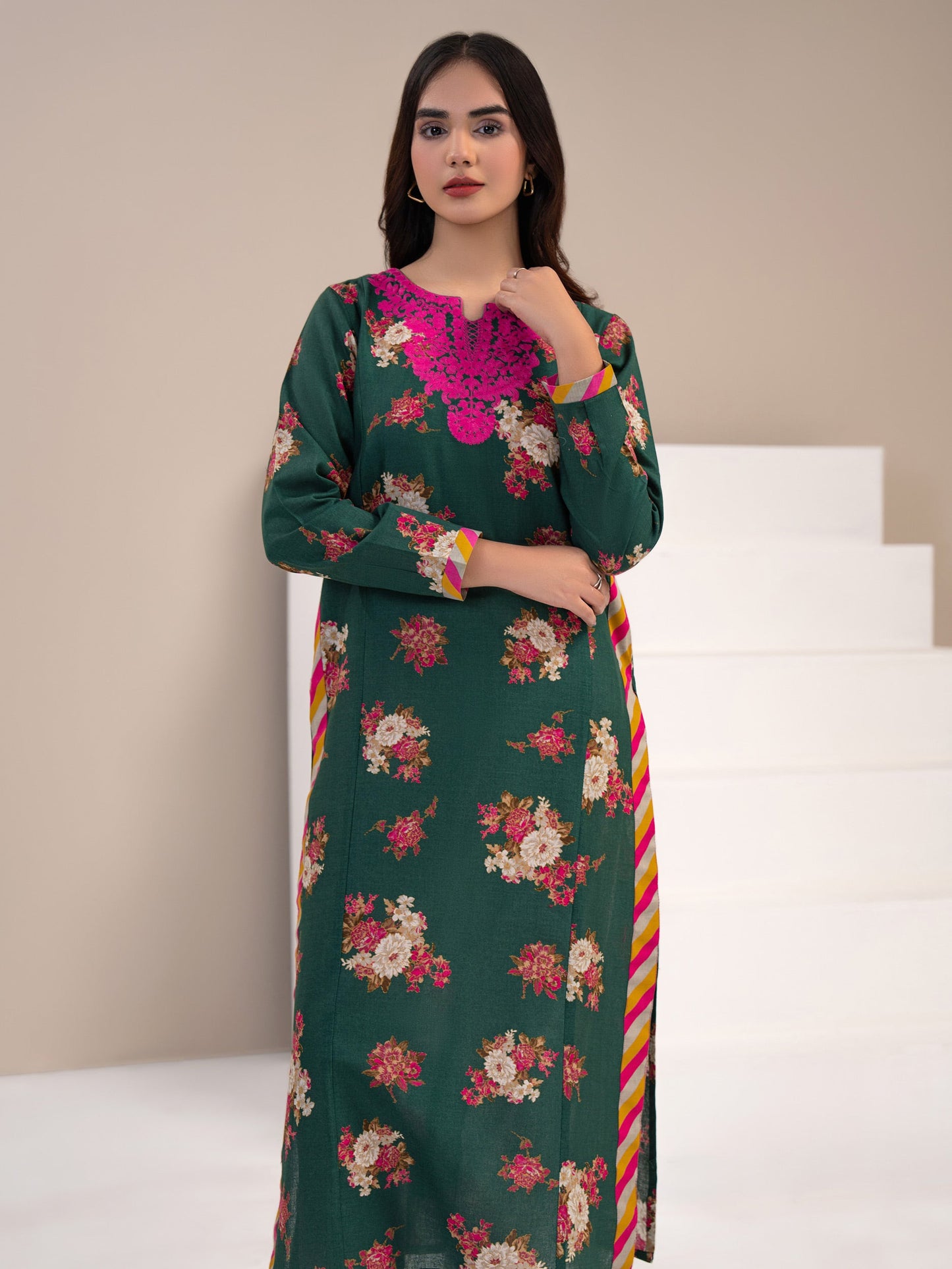 Khaddar Shirt-Embroidered (Pret)