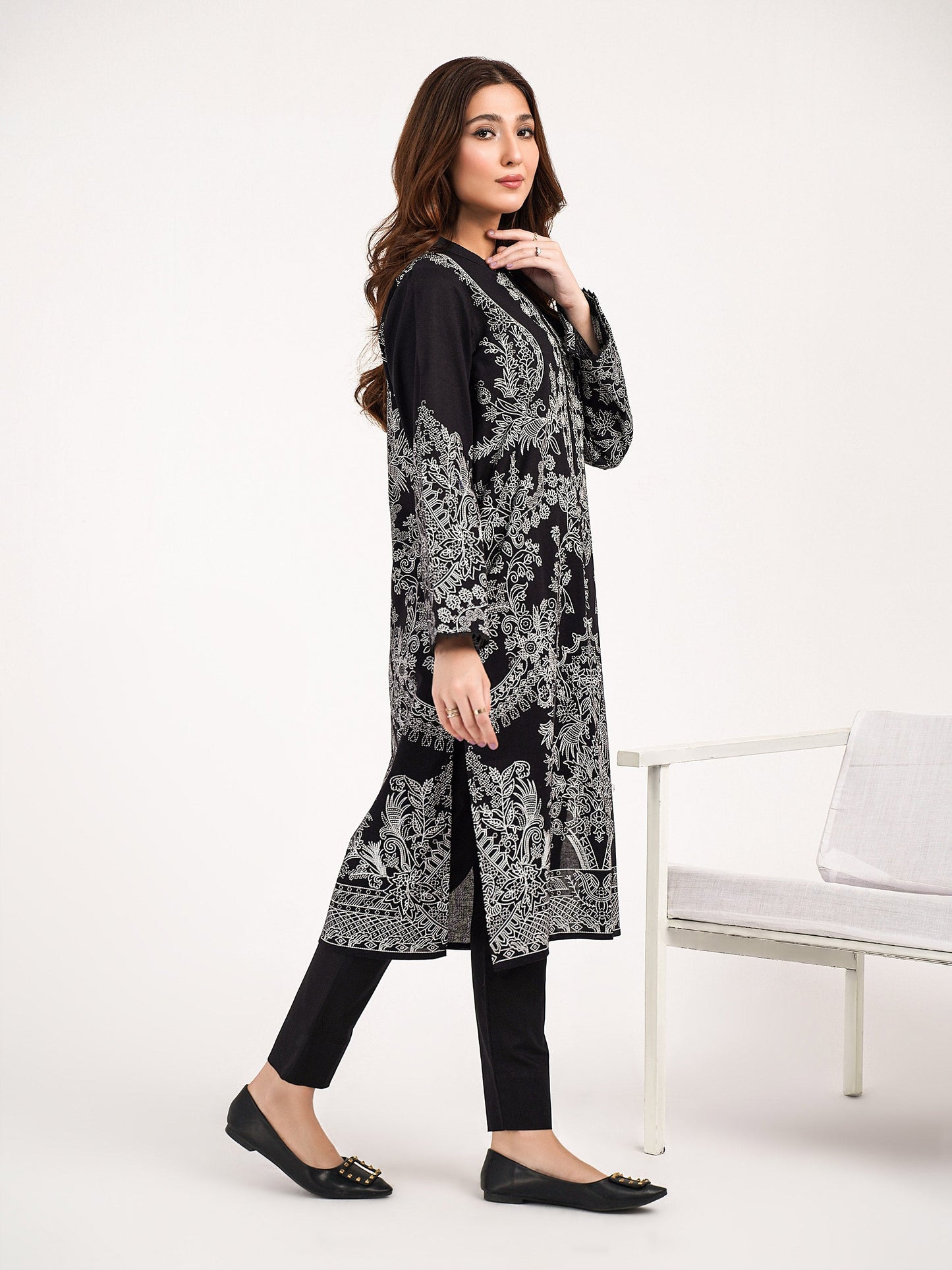 Khaddar shirt-Paste Print(Pret)