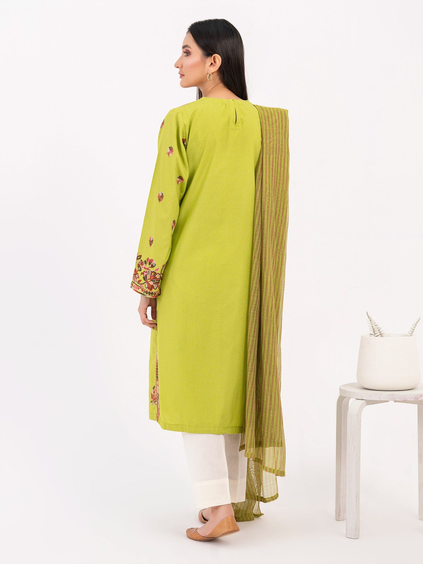 2 Piece Karandi Suit-Embroidered (Pret)