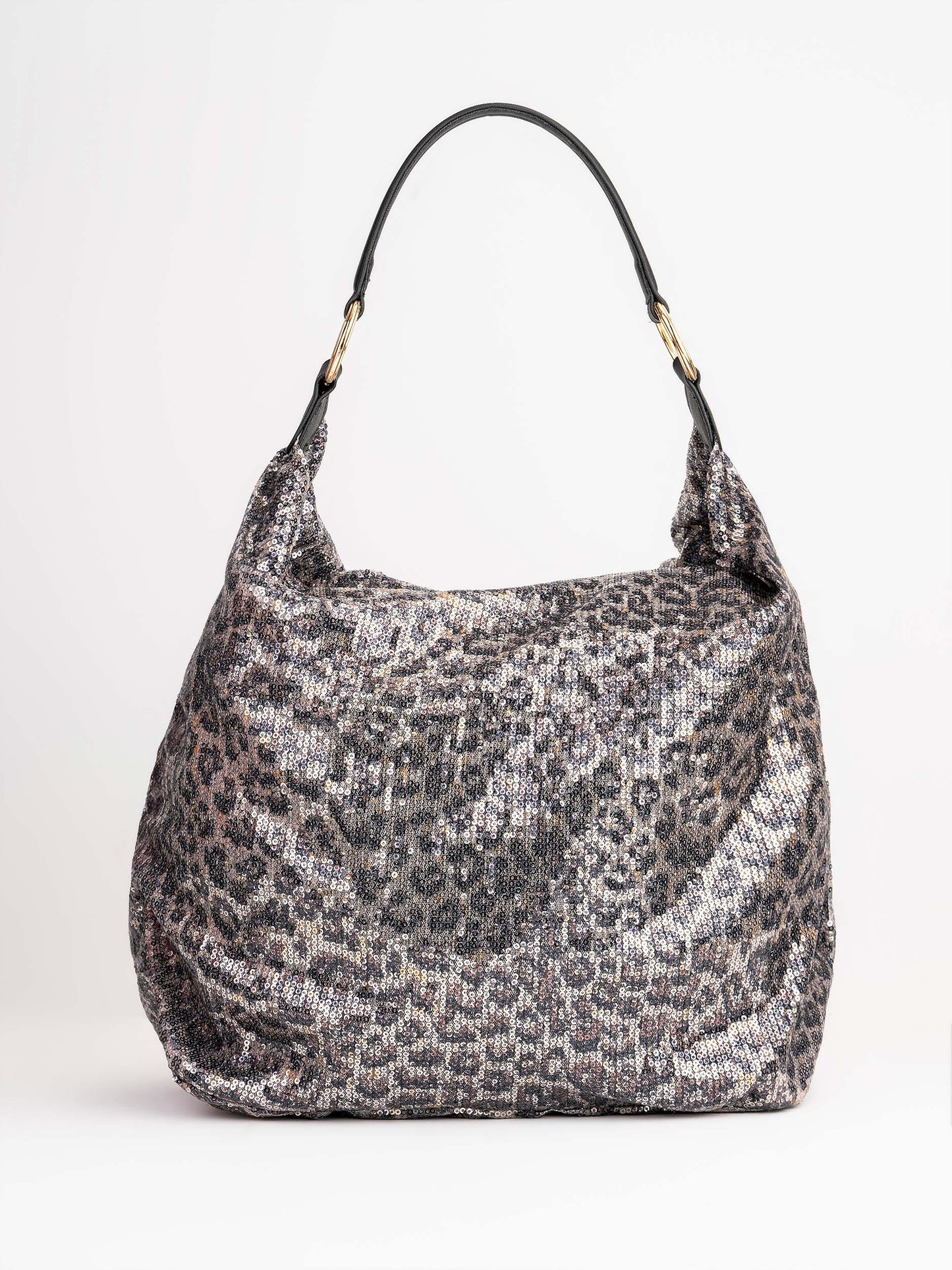 Printed Sequins Embellished Tote Bag