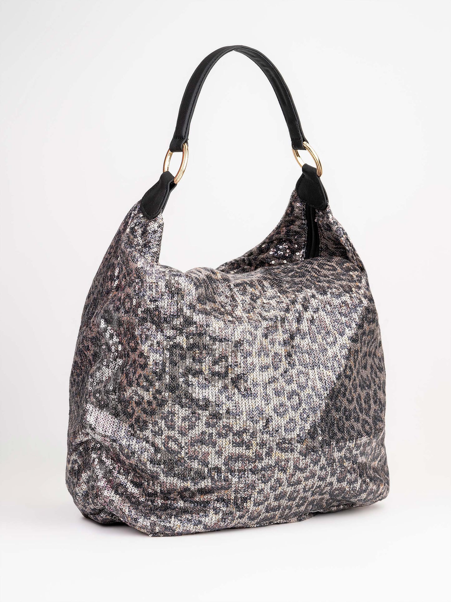 Printed Sequins Embellished Tote Bag