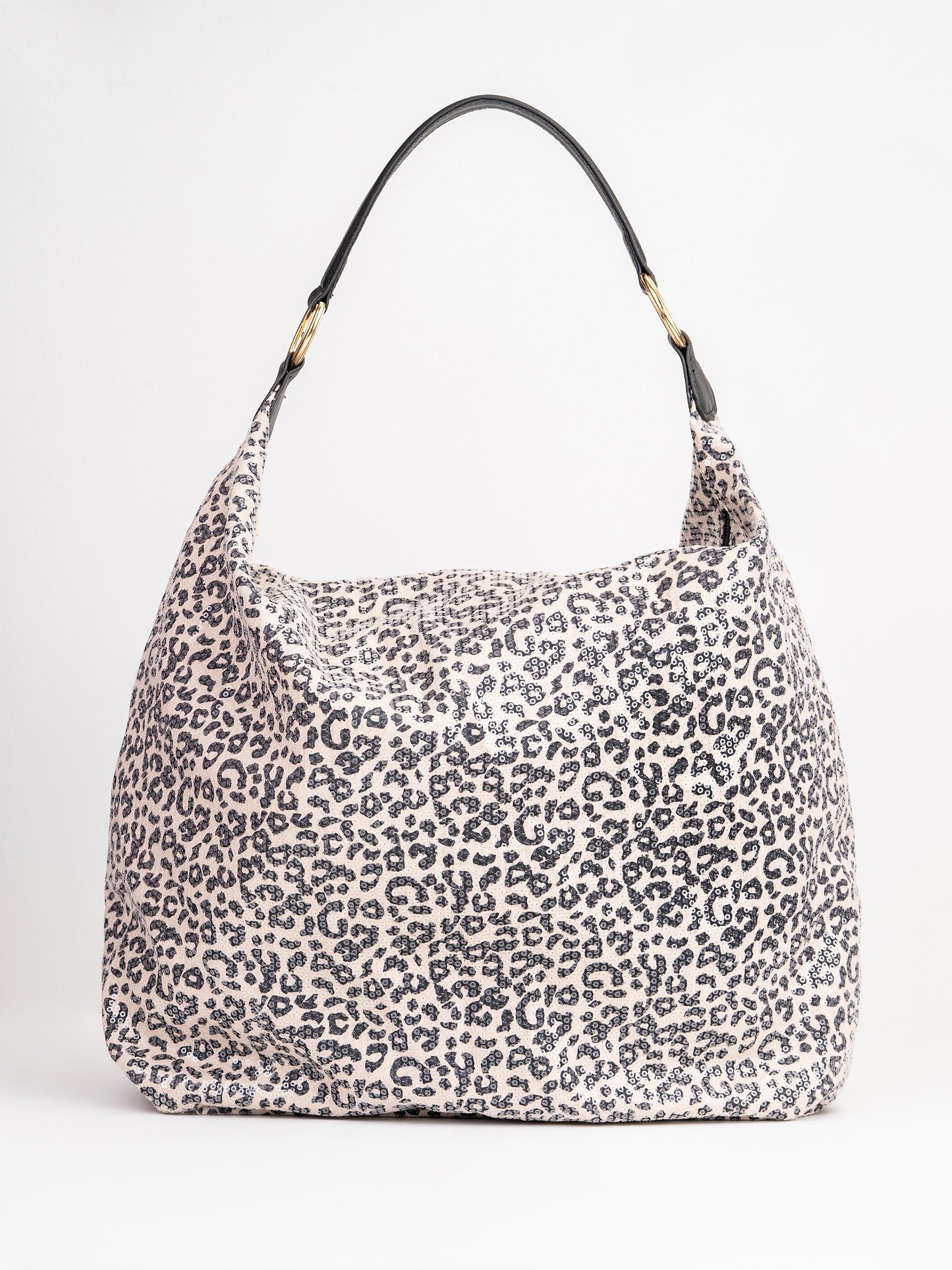 Printed Sequins Embellished Tote Bag