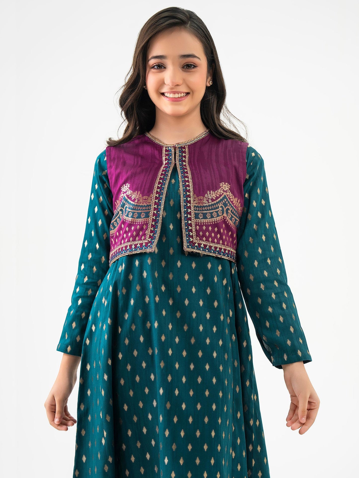 Jacquard Shirt With Bolero-Embroidered (Pret)