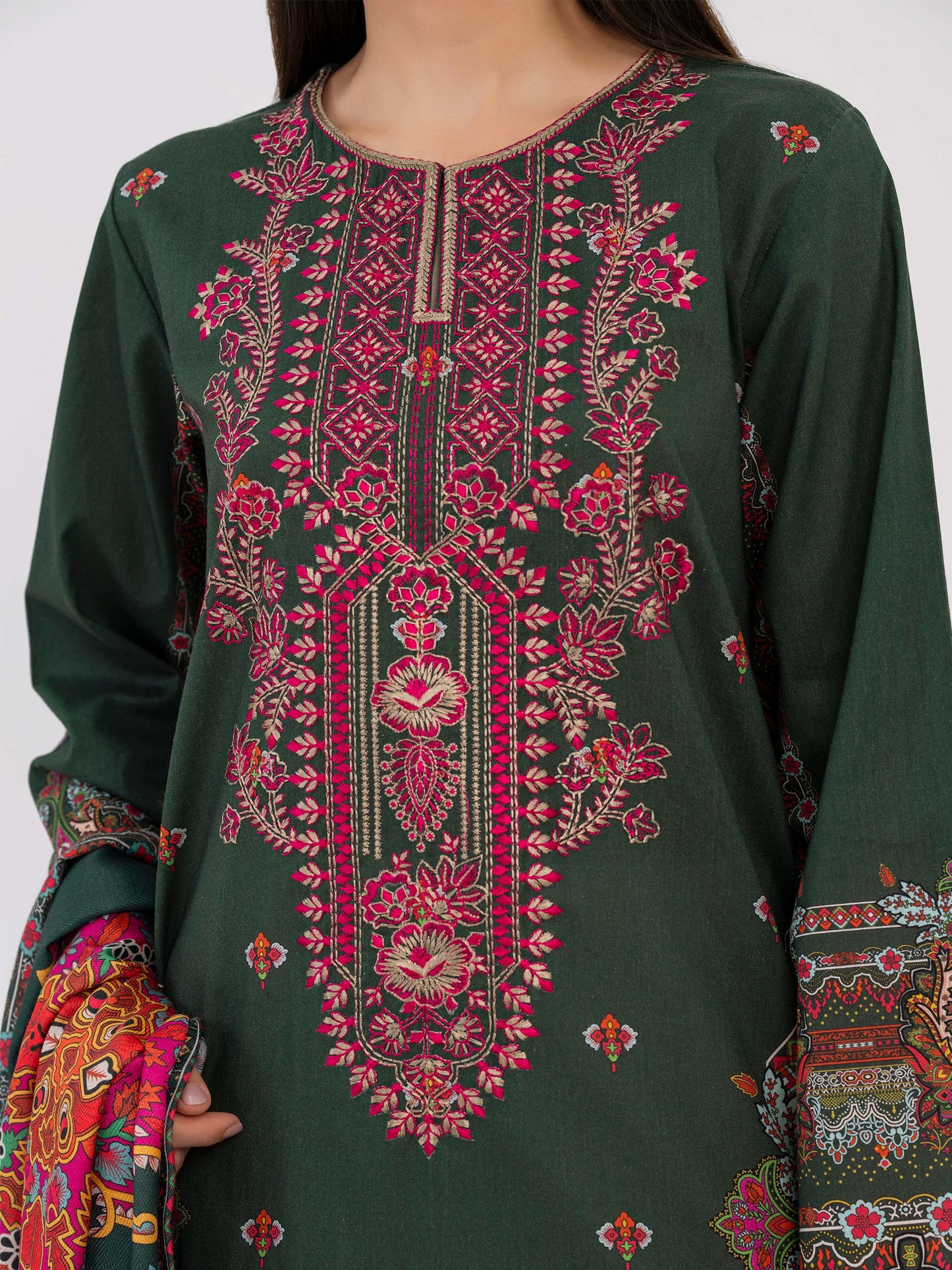 2 Piece Winter Cotton Suit-Embroidered (Pret)