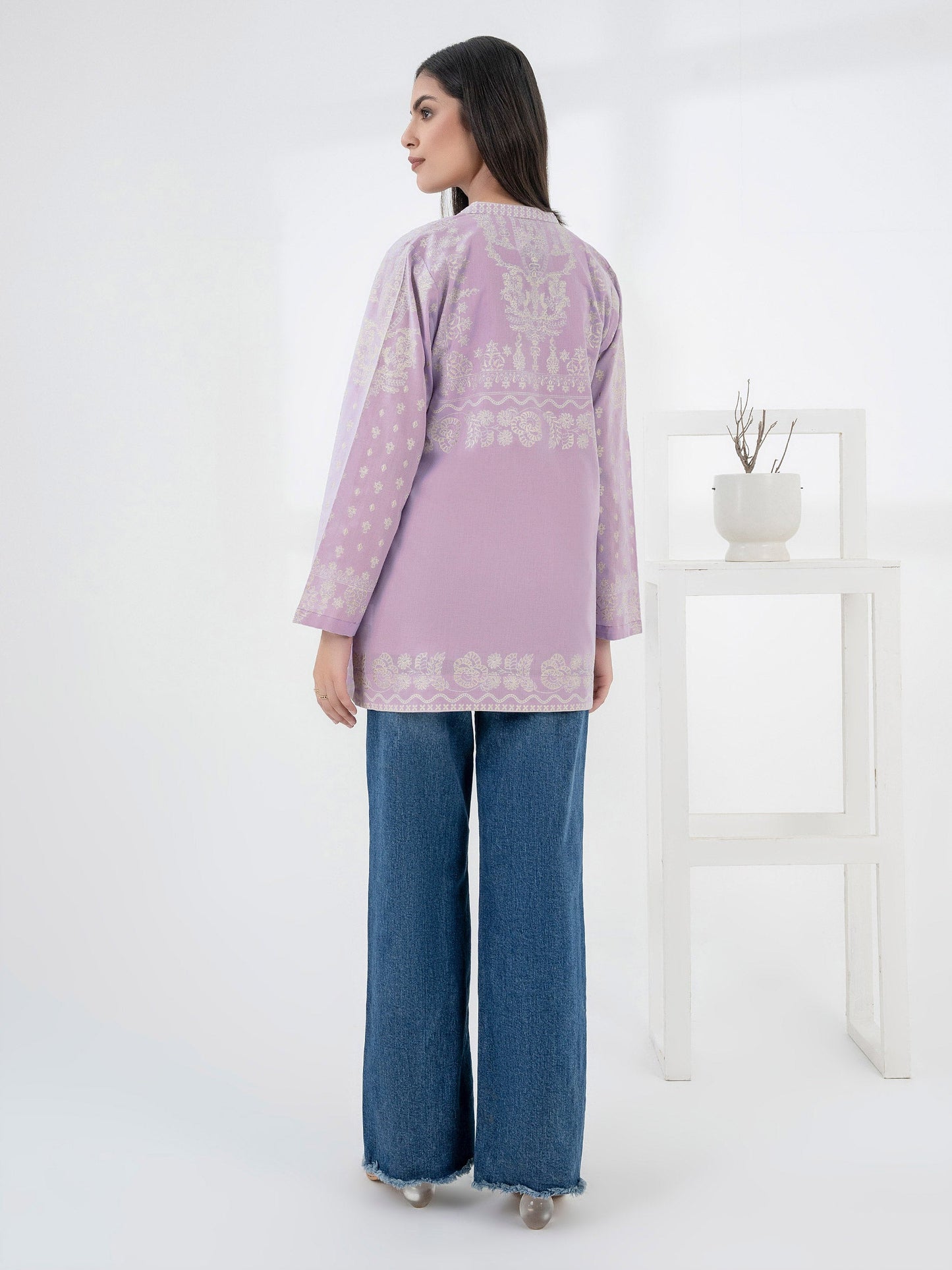 Lawn Cardigan With Slip-Embroidered (Pret)