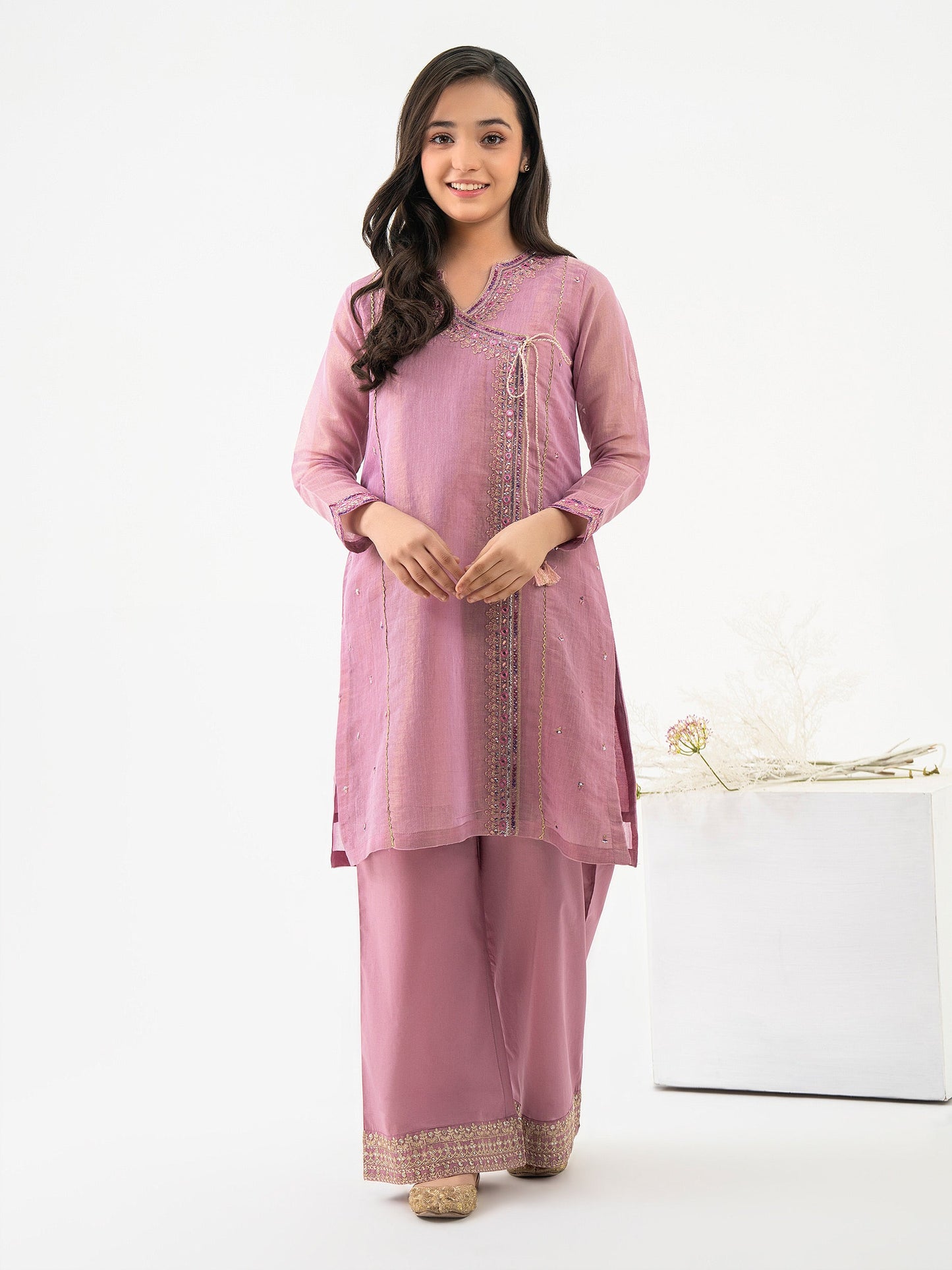 2 Piece Cotton Net Suit-Embroidered (Pret)