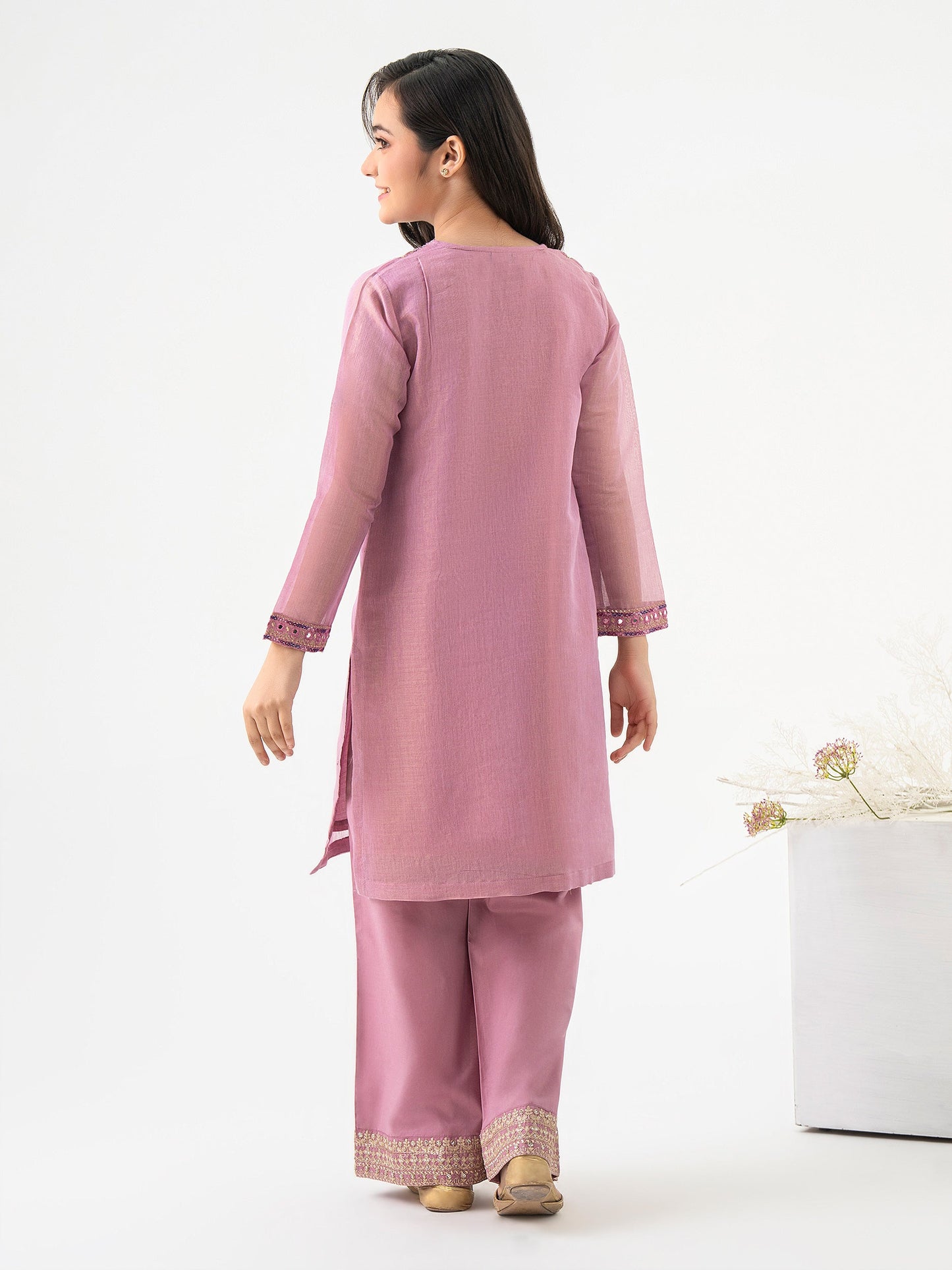 2 Piece Cotton Net Suit-Embroidered (Pret)