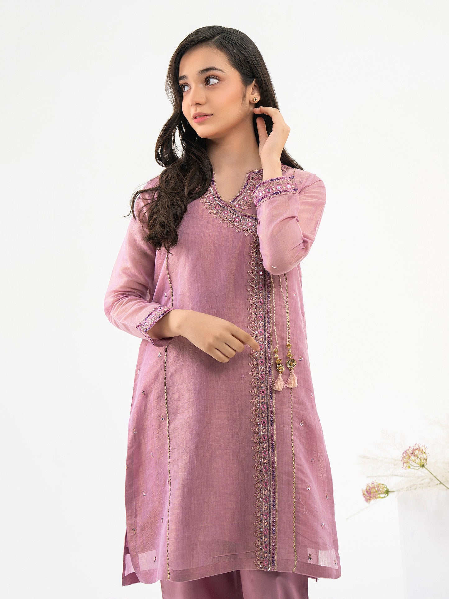 2 Piece Cotton Net Suit-Embroidered (Pret)