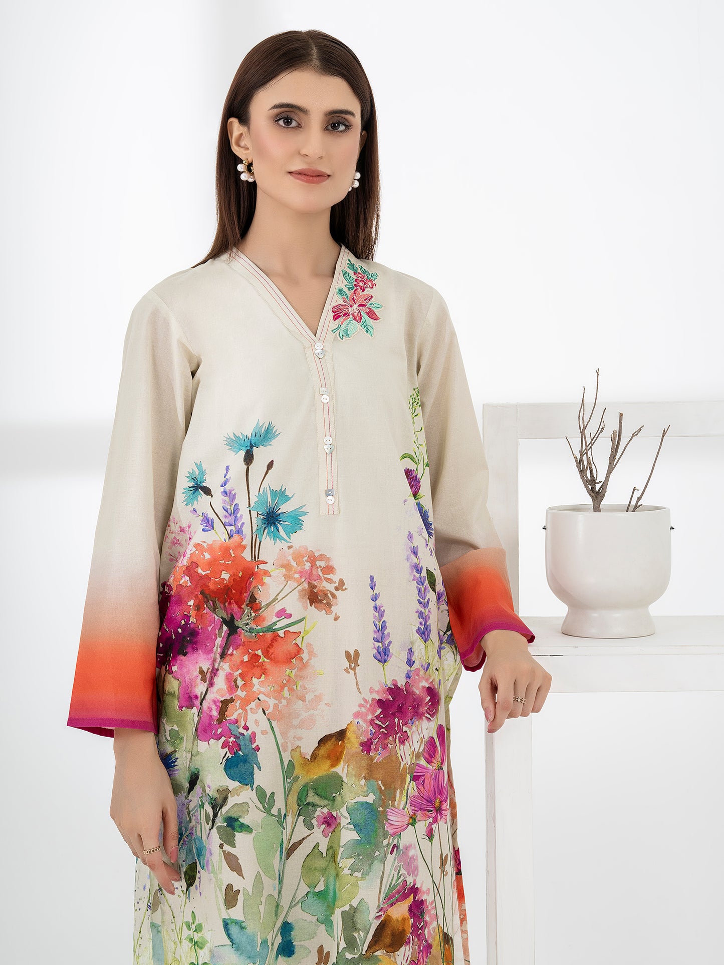 Lawn Shirt-Embroidered (Pret)