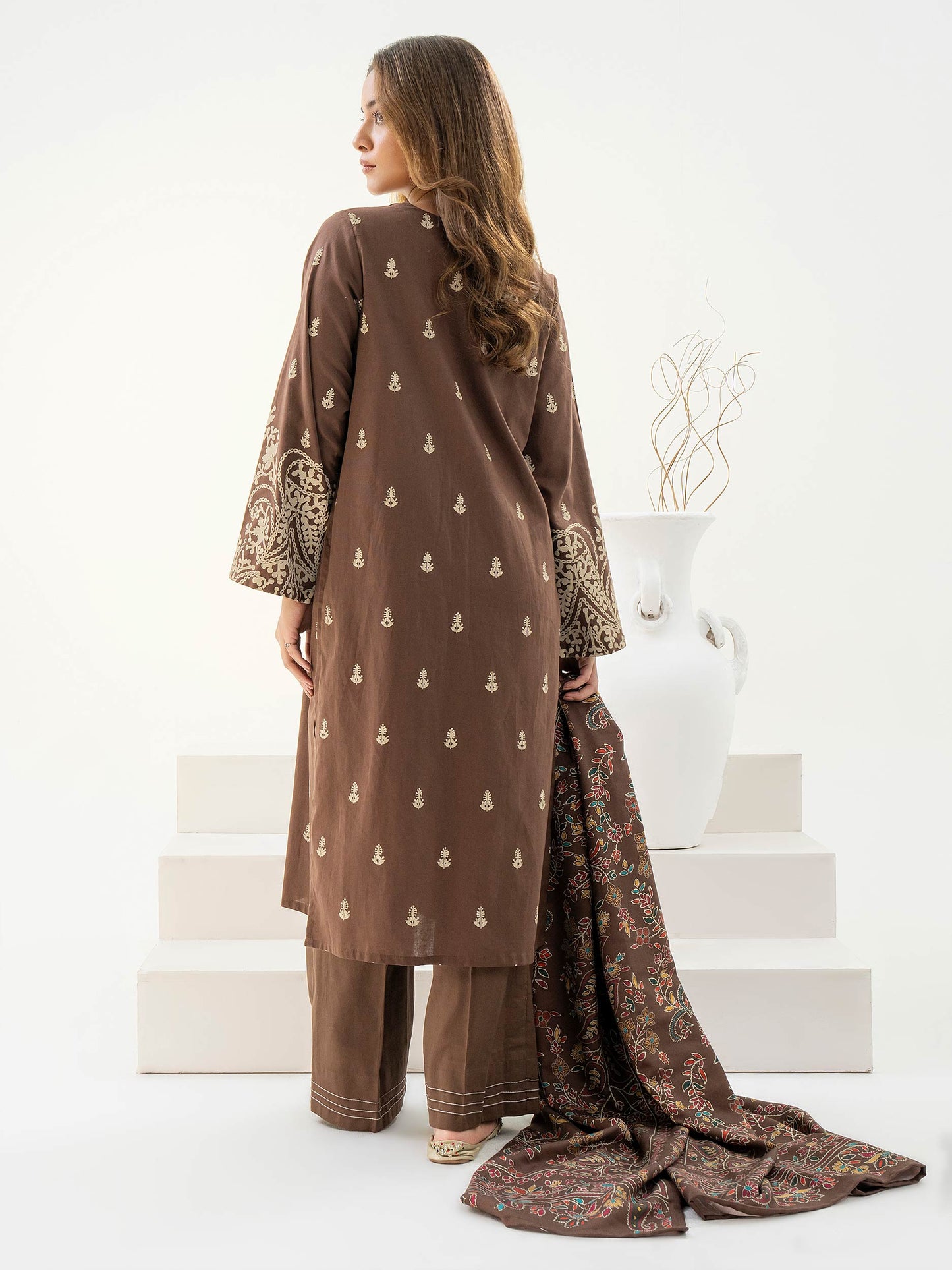 3 Piece Khaddar Suit-Paste Print (Pret)