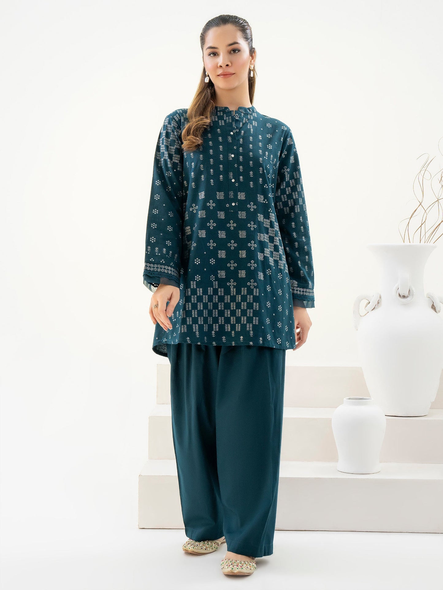 2 Piece Khaddar Suit-Paste Print (Pret)