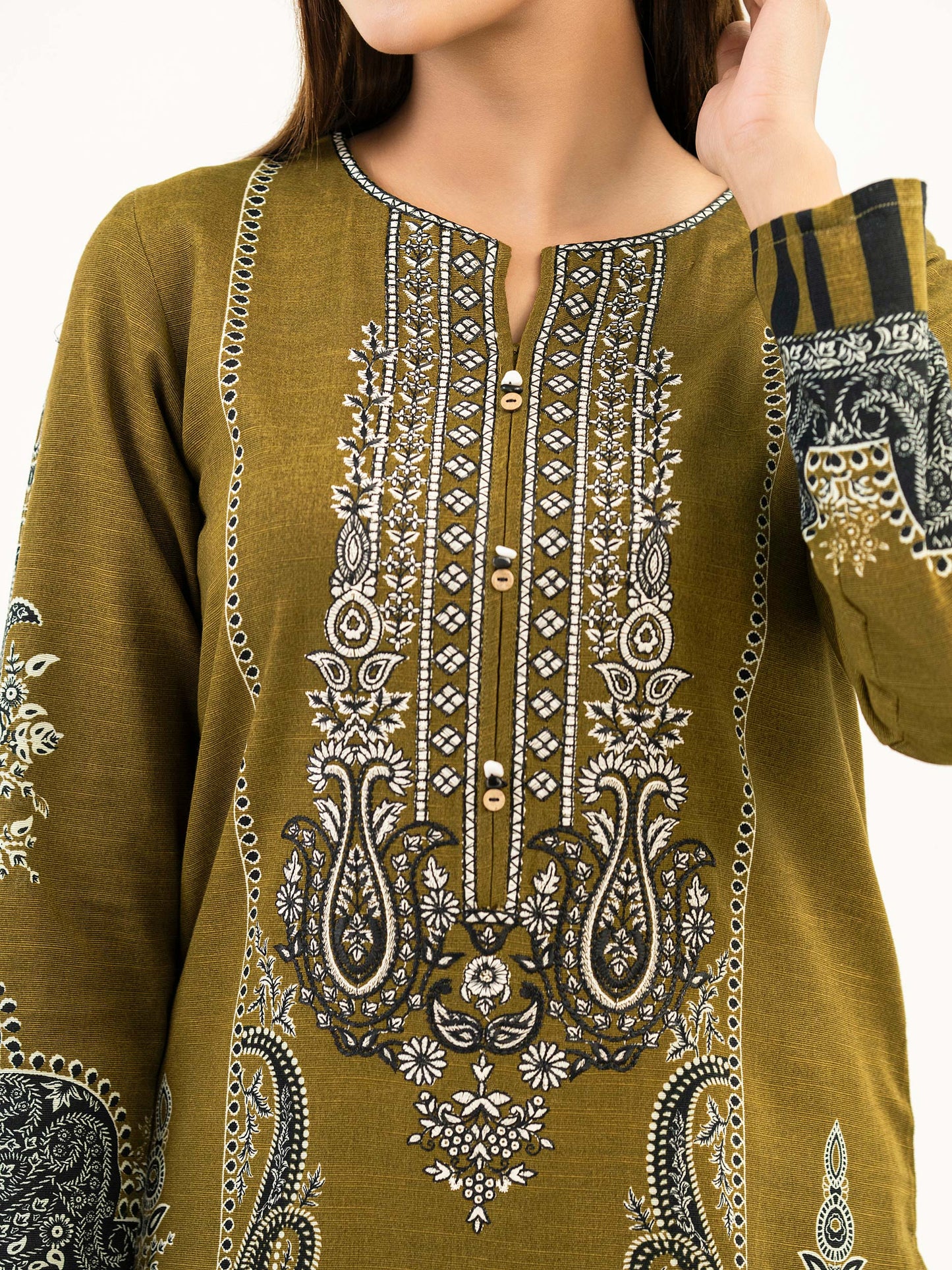 Khaddar Shirt-Embroidered (Pret)