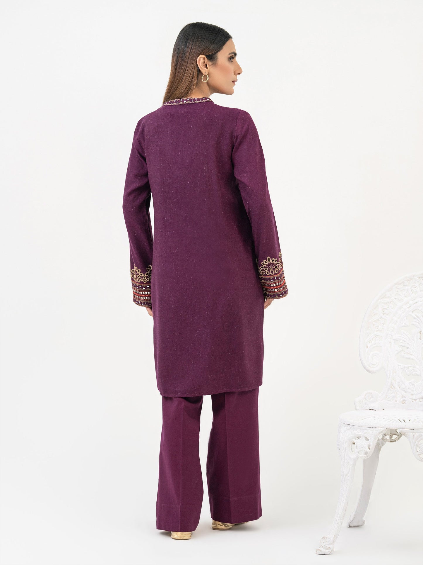 2 Piece Karandi Suit-Embroidered (Pret)