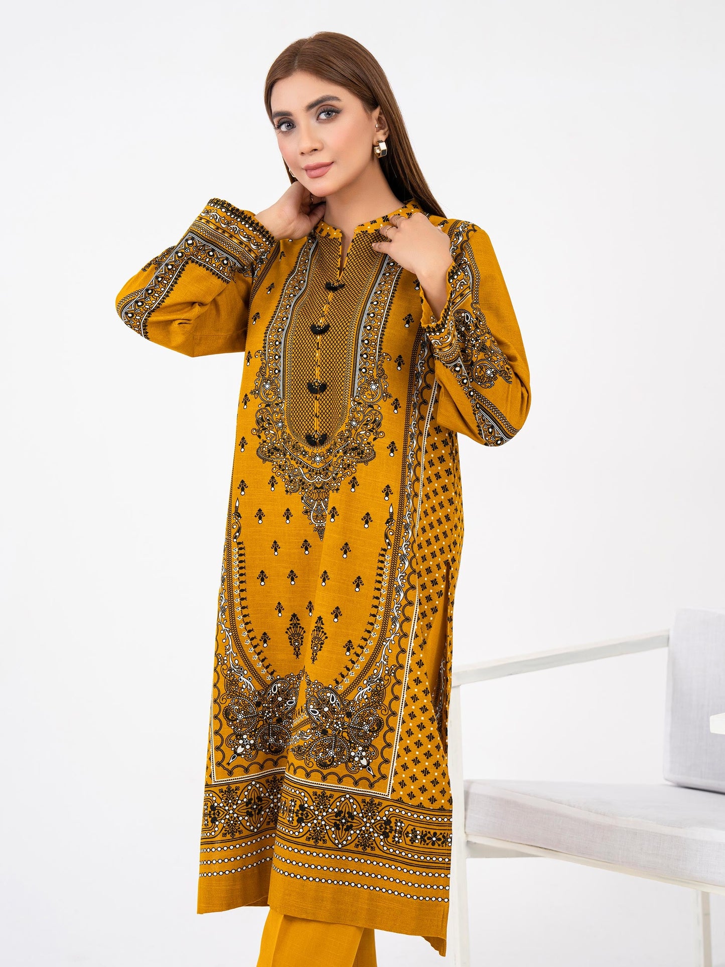 2 Piece Khaddar Suit-Printed(Pret)