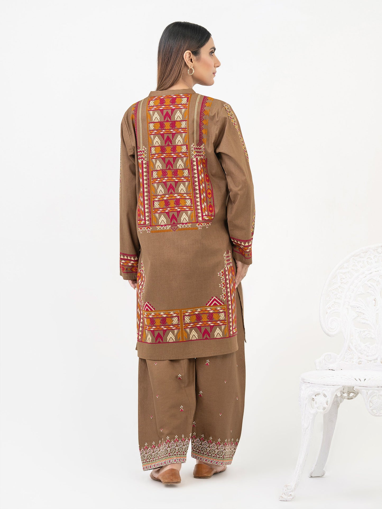 2 Piece Winter Cotton Suit-Embroidered (Pret)