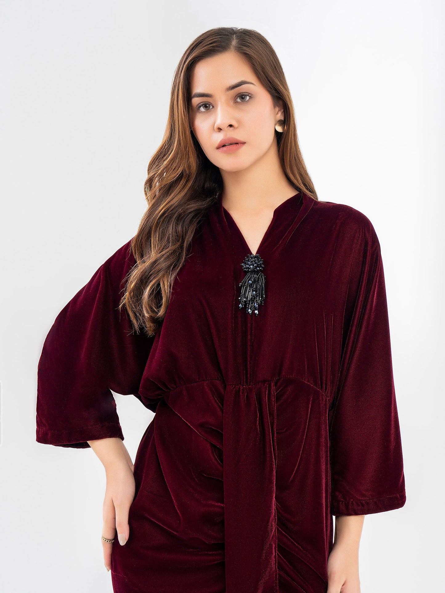 Velvet Kaftan-Embellished (Pret)