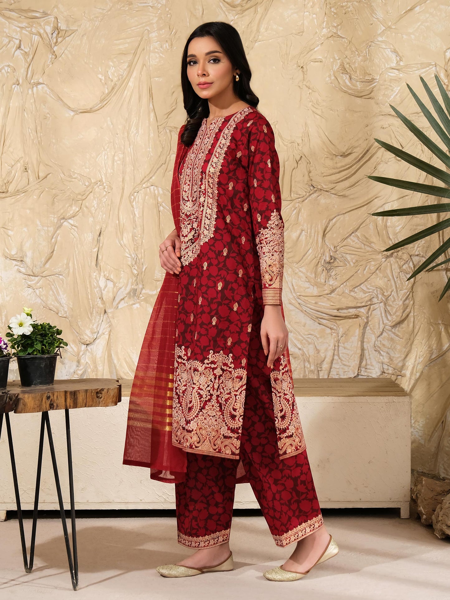 3 Piece Lawn Suit-Paste Print (Pret)