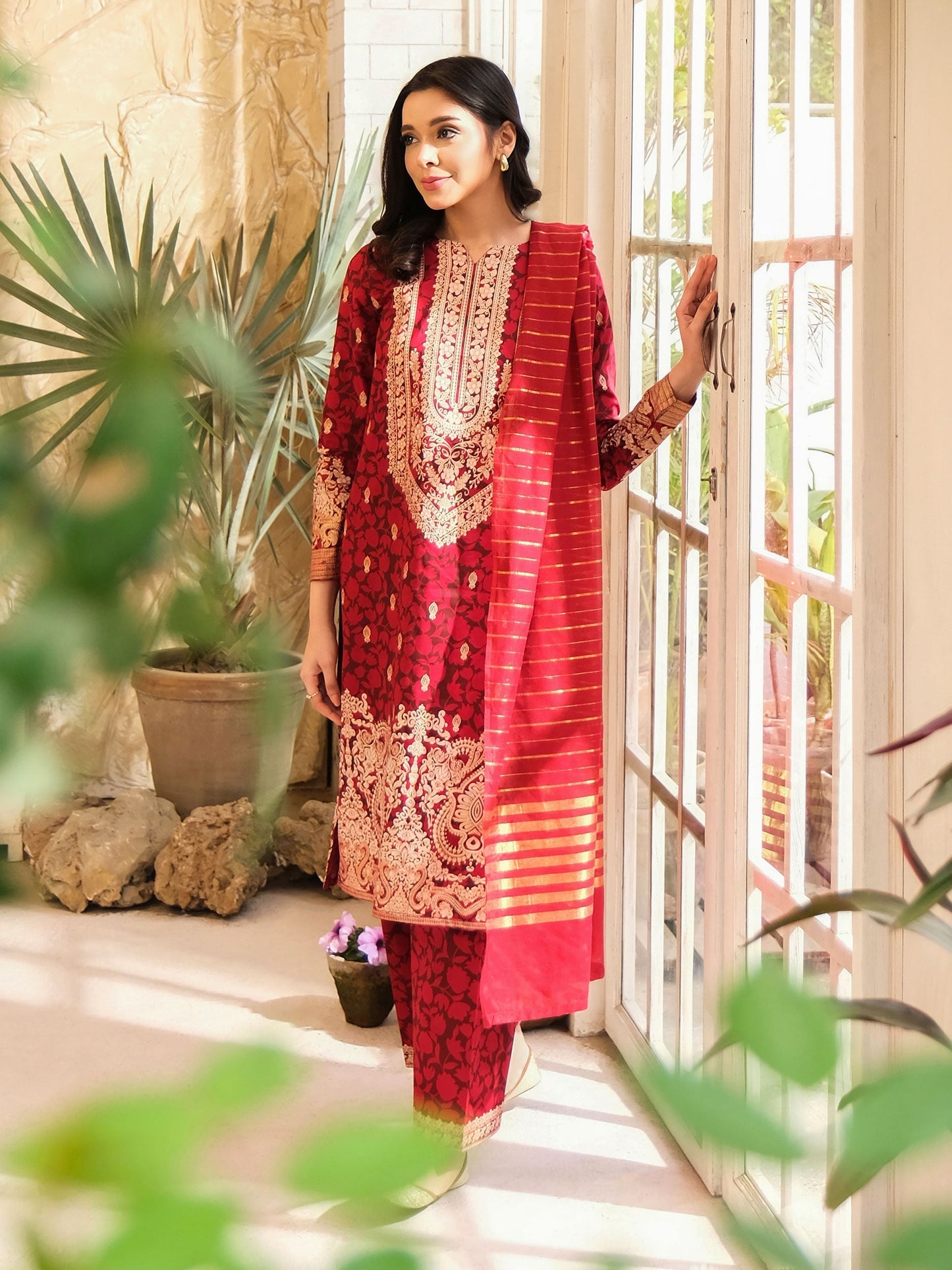 3 Piece Lawn Suit-Paste Print (Pret)