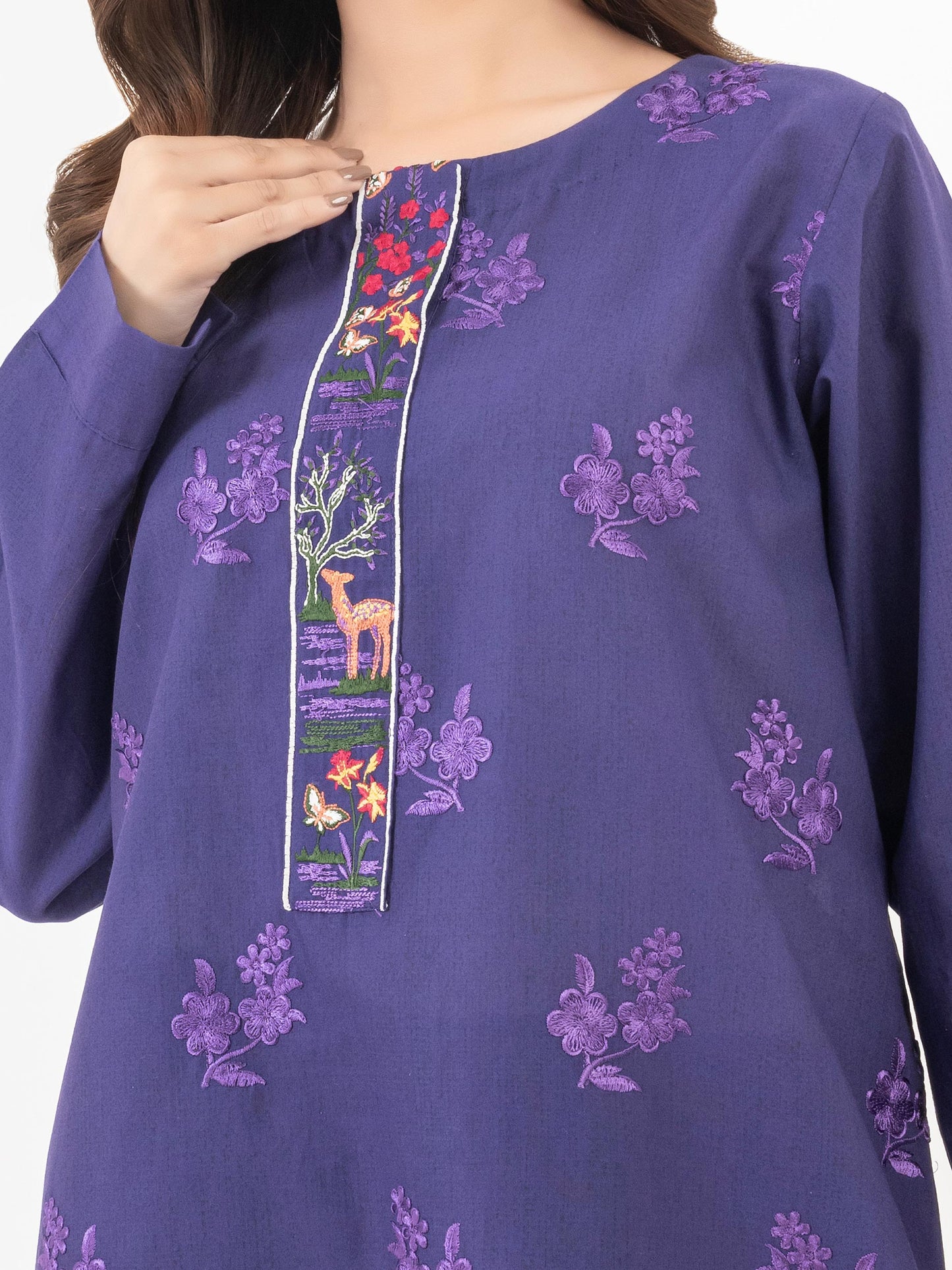 Lawn Co-Ord Set-Embroidered (Pret)