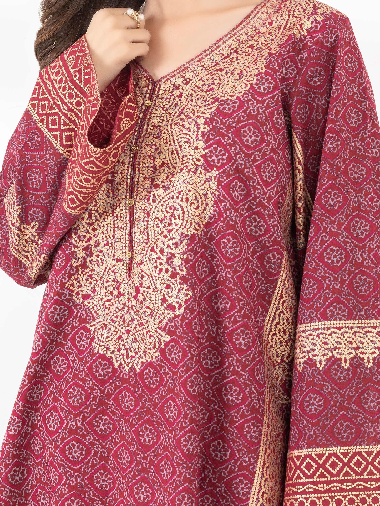 Cambric Kurti-Paste Print (Pret)