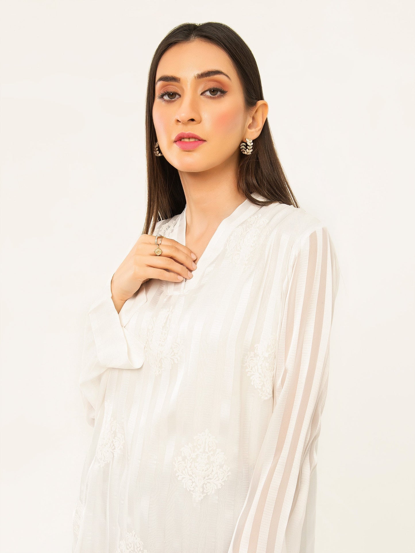 Chiffon Kurti-Embroidered (Pret)