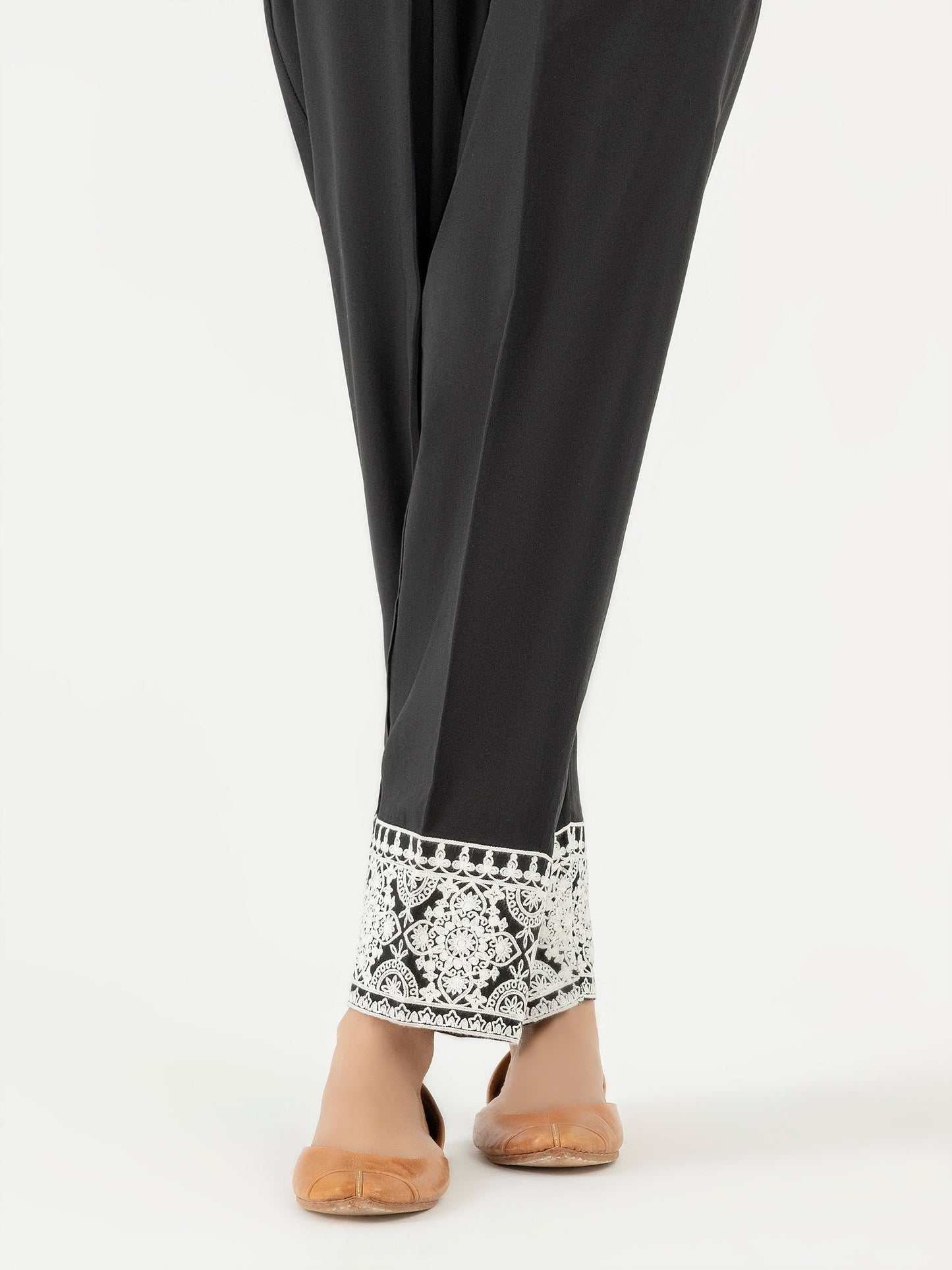 Embroidered Cambric Trouser (Pret)