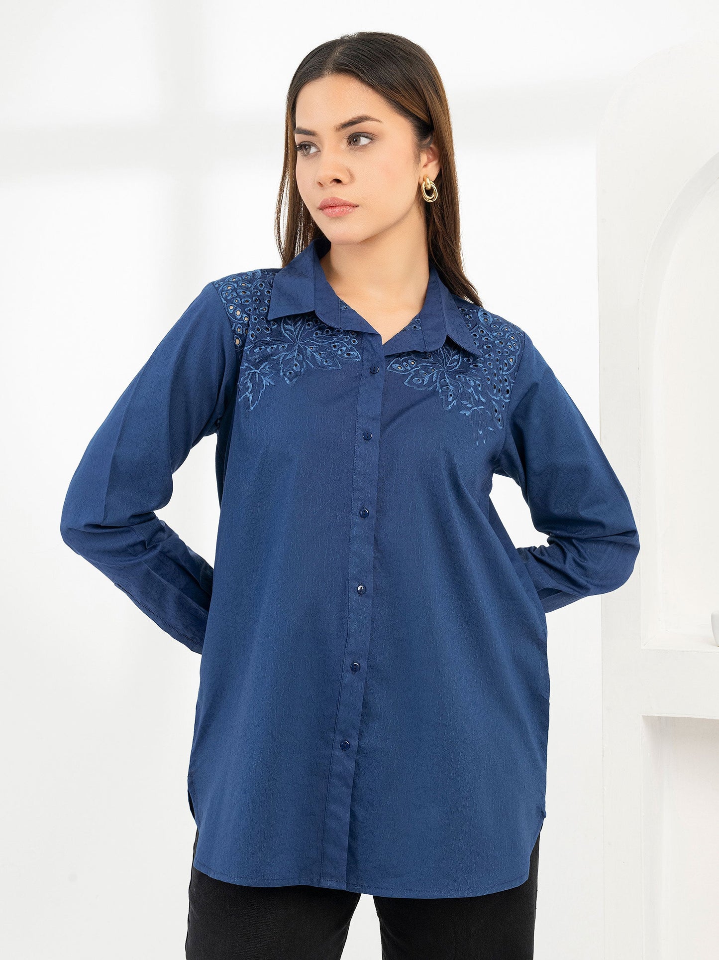 Embroidered Jacquard Top