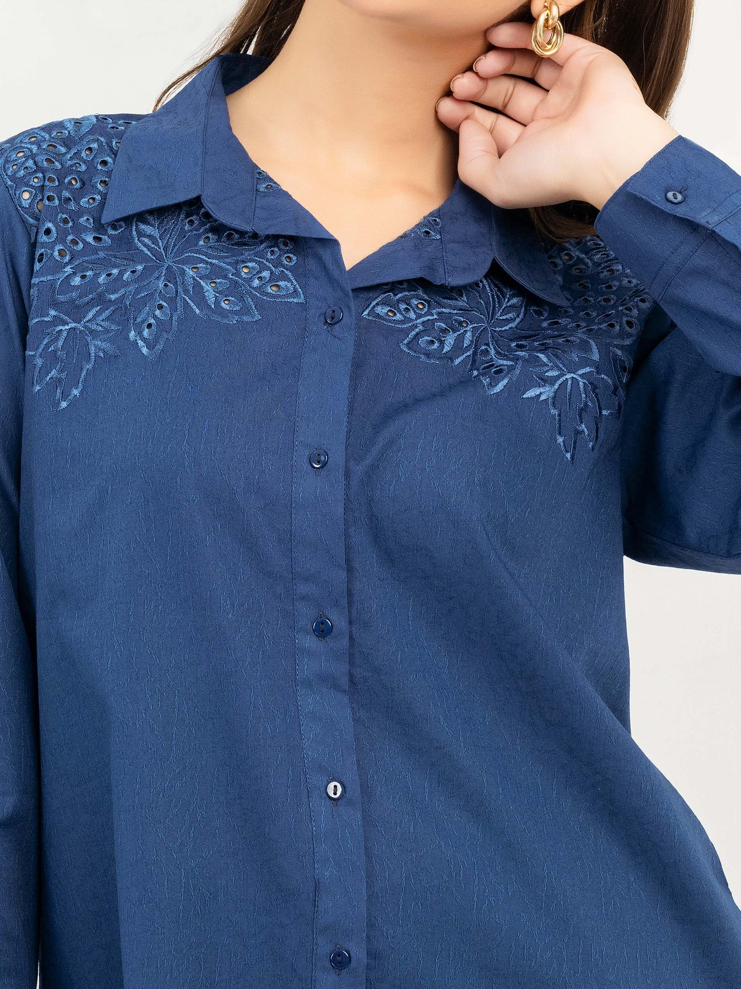 Embroidered Jacquard Top